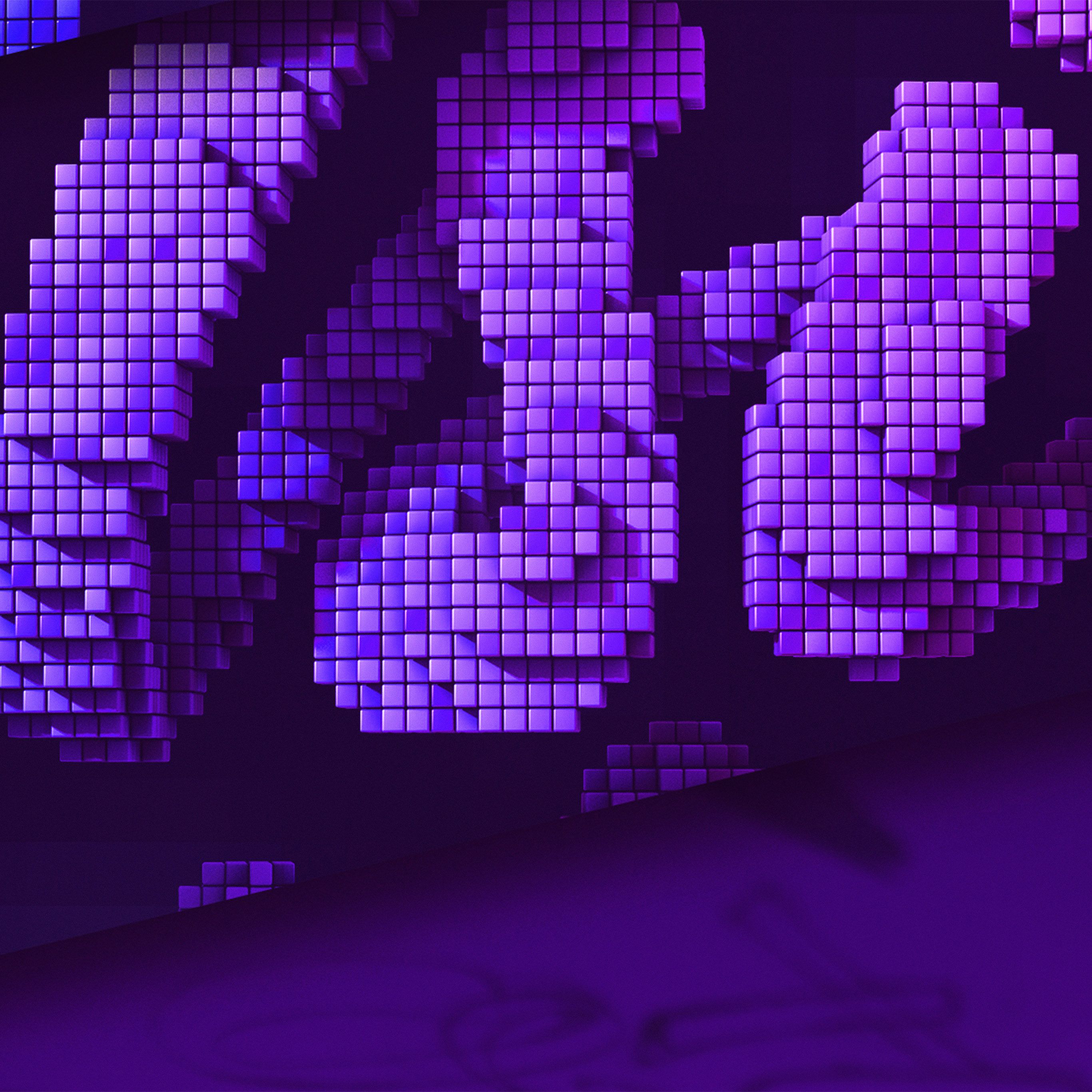 Digital Pixel Art Purple Pattern Background Wallpaper