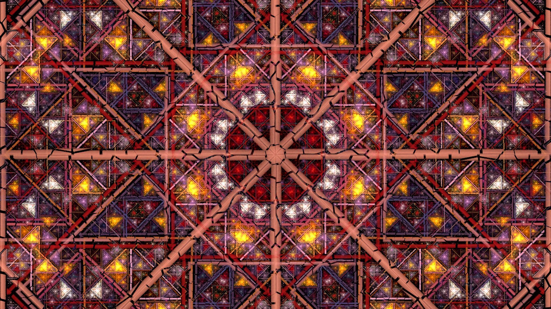 Download wallpaper 1920x1080 fractal, pattern, geometric, colorful