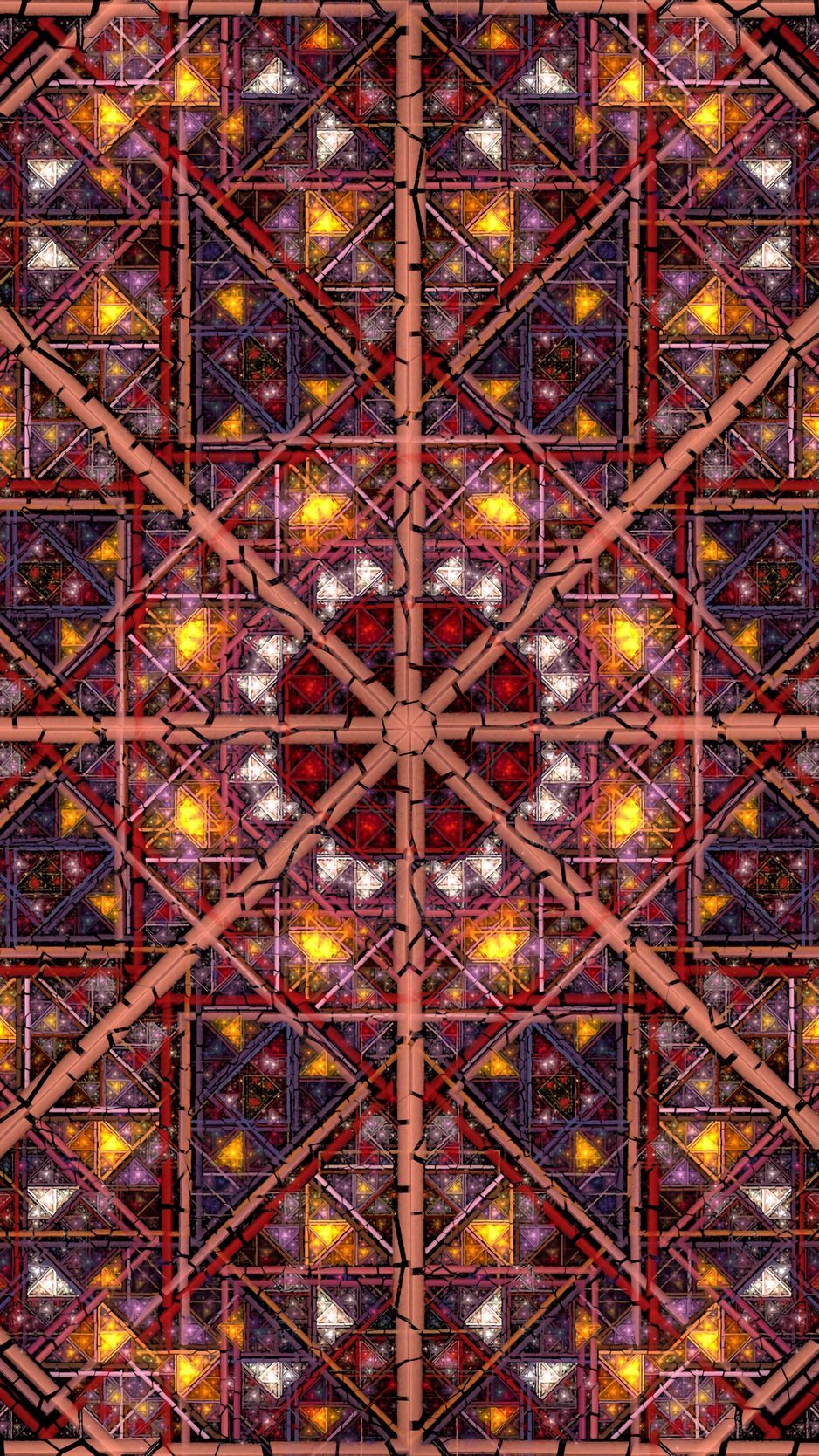Download wallpaper 938x1668 fractal, pattern, geometric, colorful