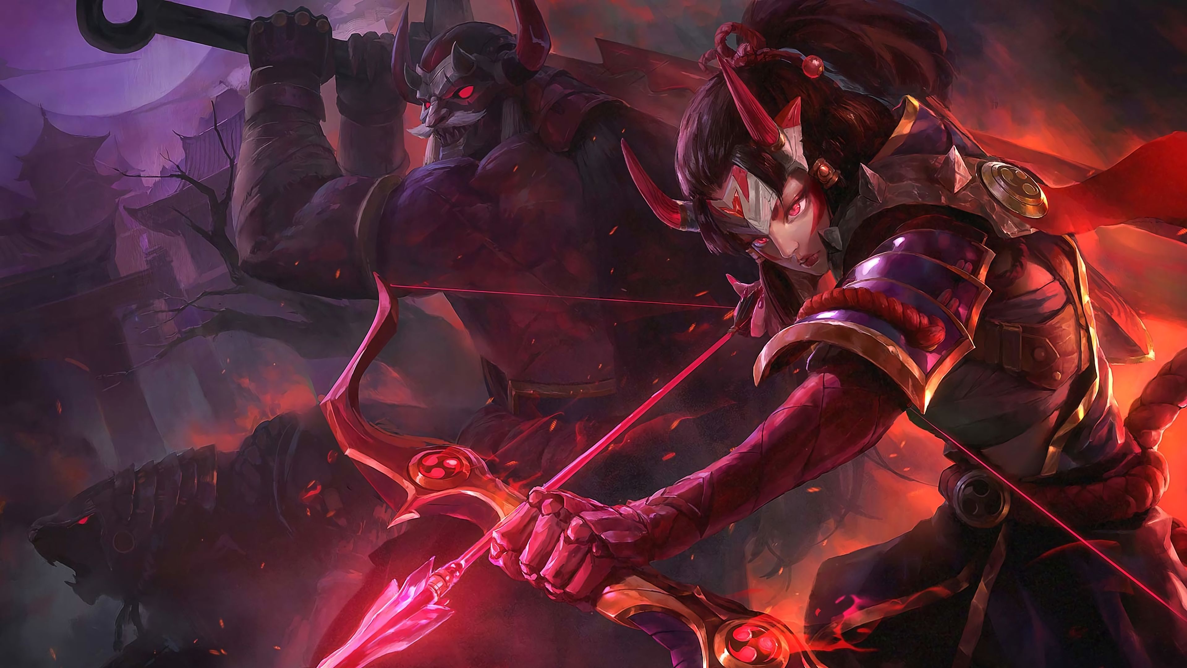 Wallpaper 4k Blood Moon Ashe and Tryndamere LoL League of Legends