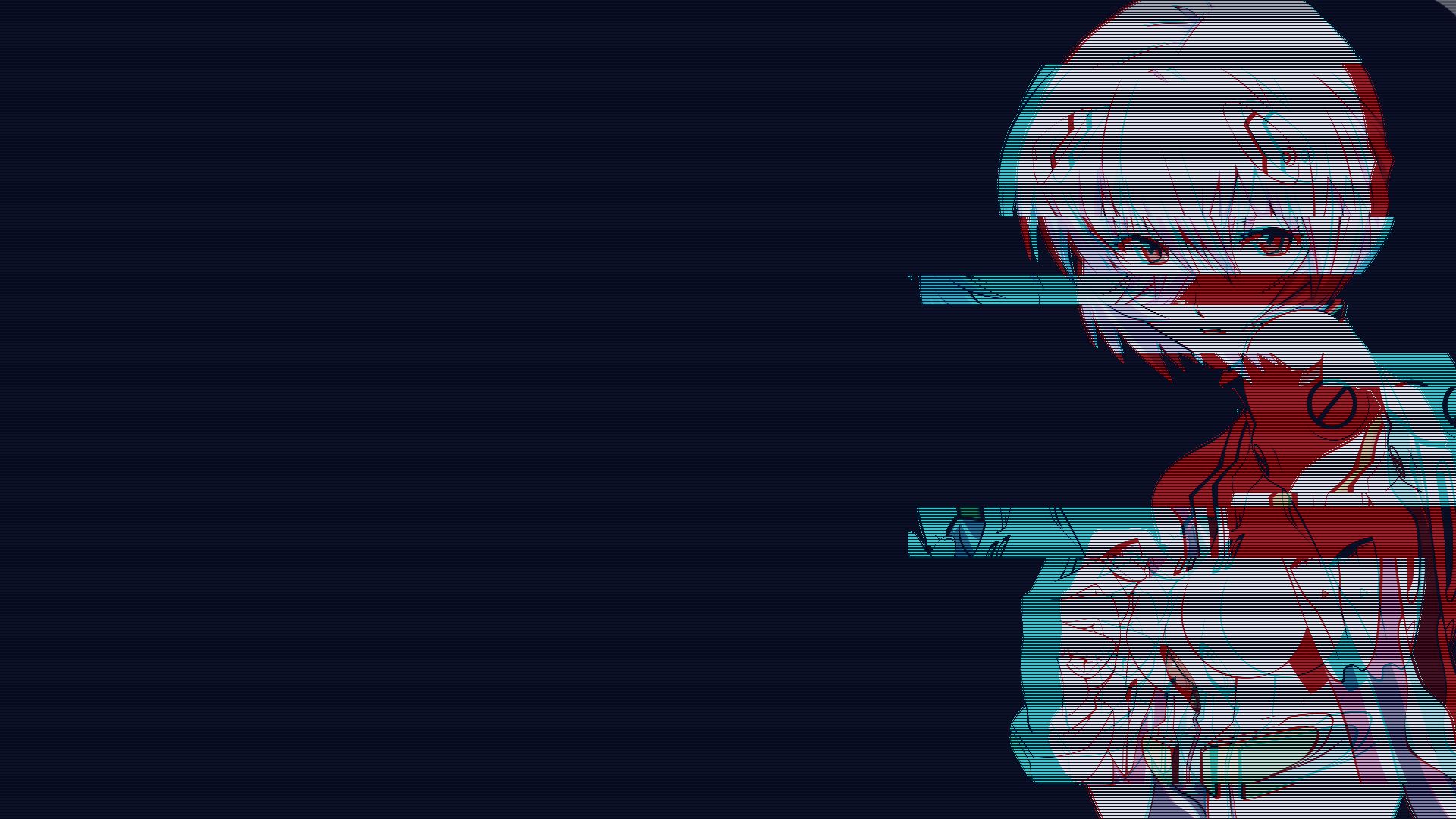 #Ayanami Rei, #vaporwave, #simple background, #Neon