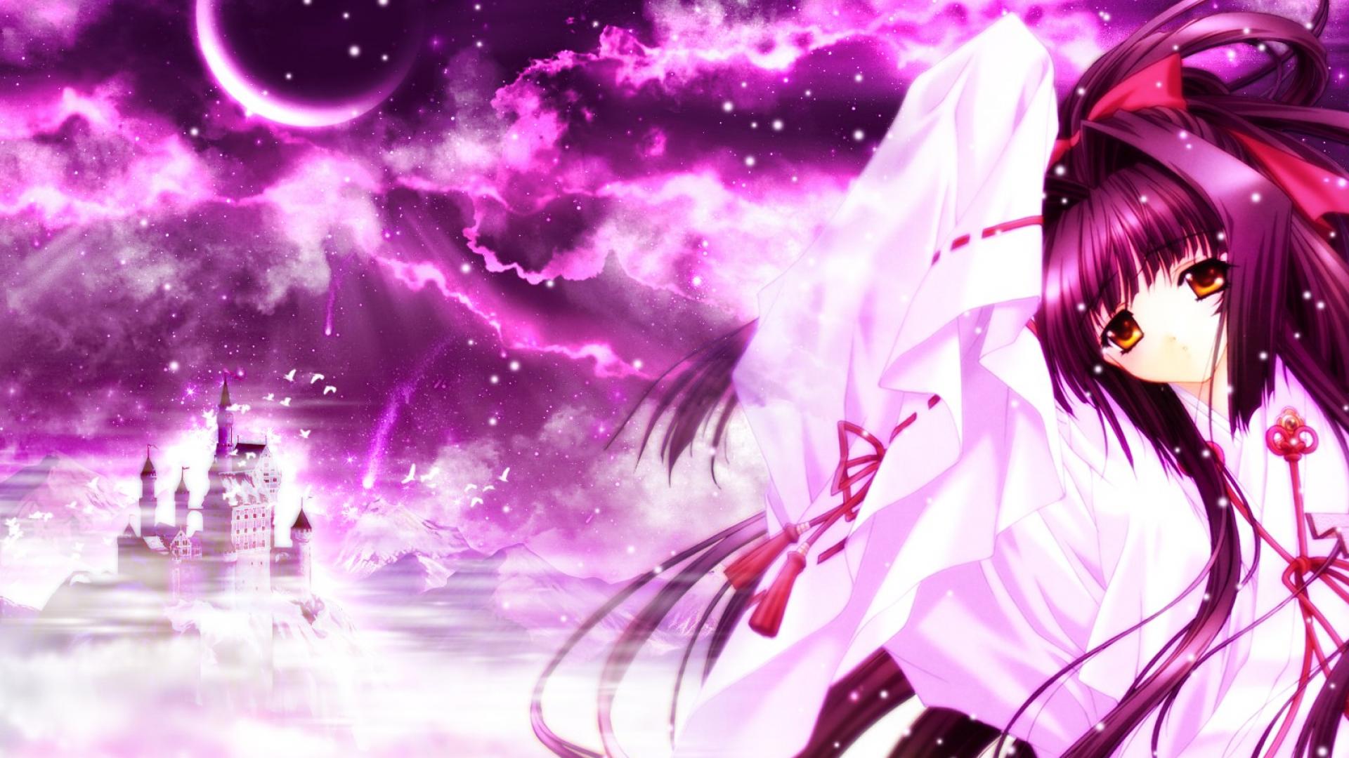 Purple Girl Anime Wallpapers Wallpaper Cave 