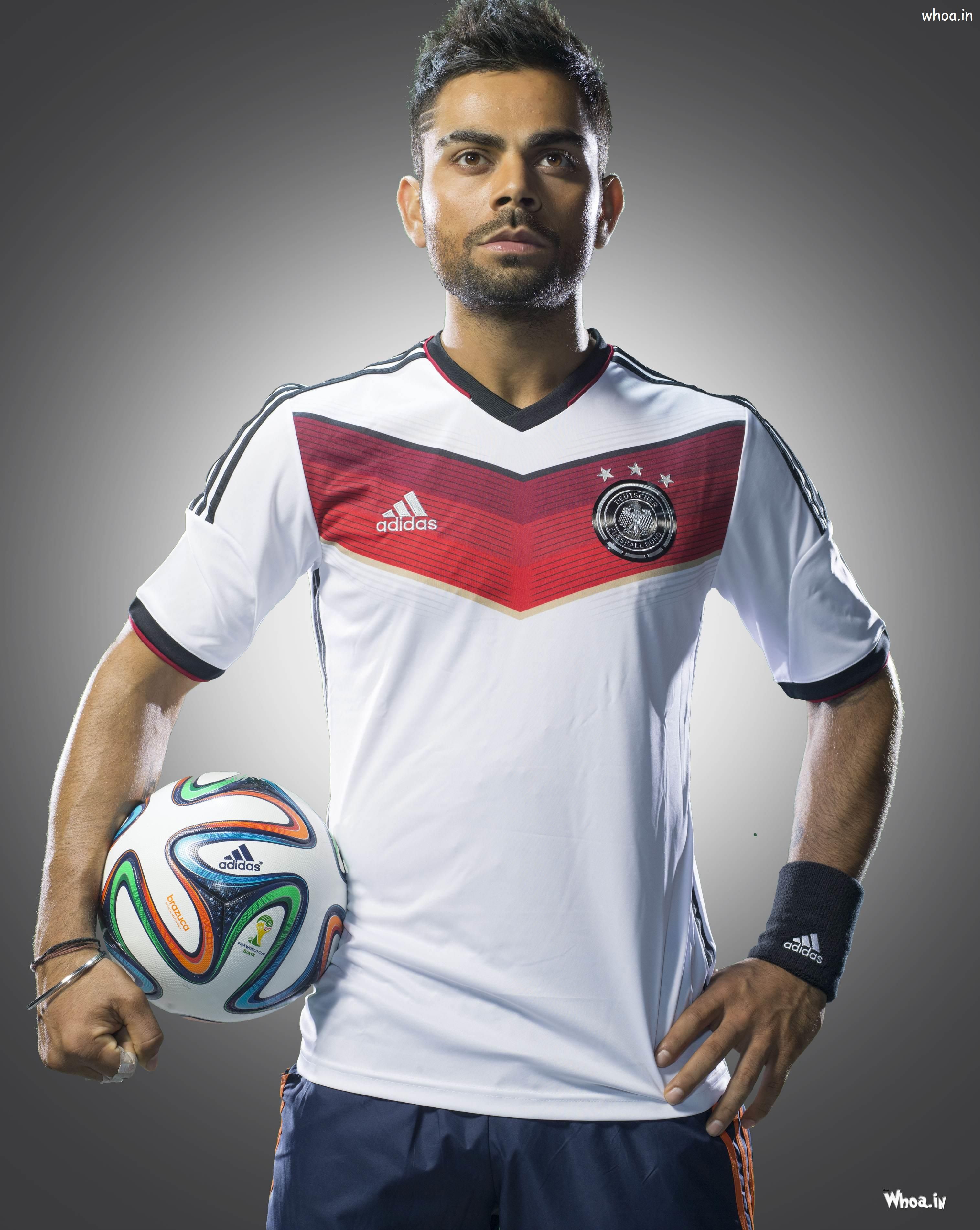 Virat Kohli White Adidas T Shirt HD Image