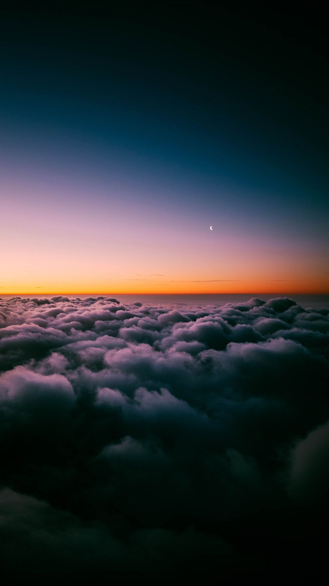 Sunset Horizon Above Clouds 4K Wallpaper