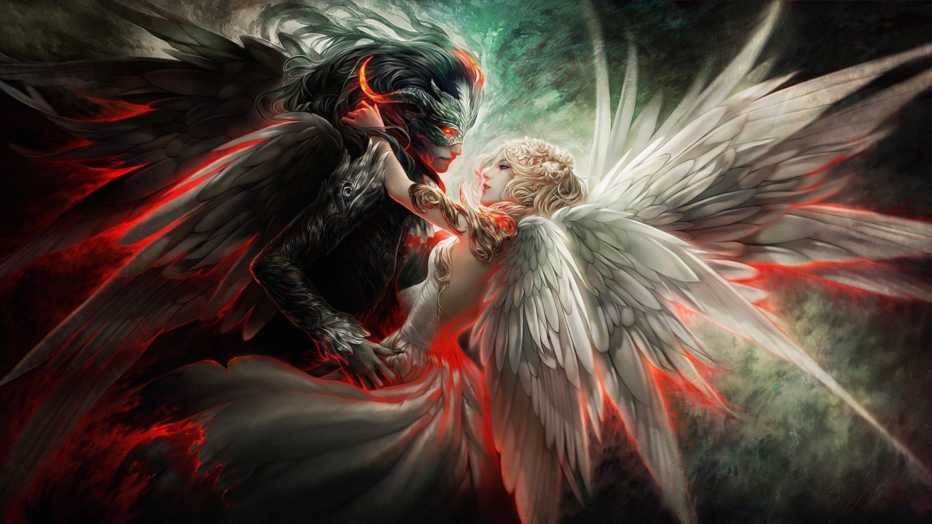 Anime Angel And Demon Love