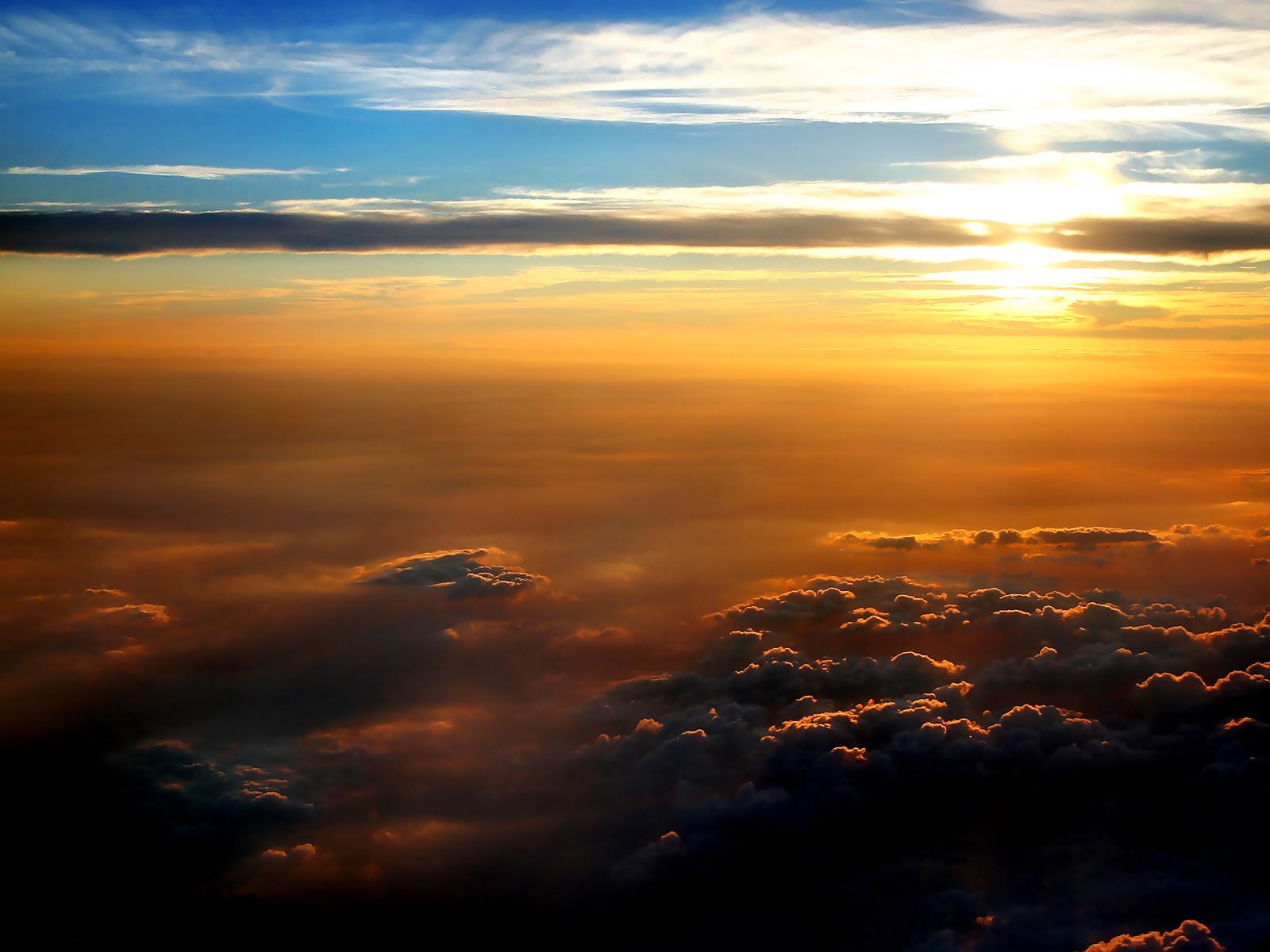 Above The Clouds Sunset Wallpaperx1200