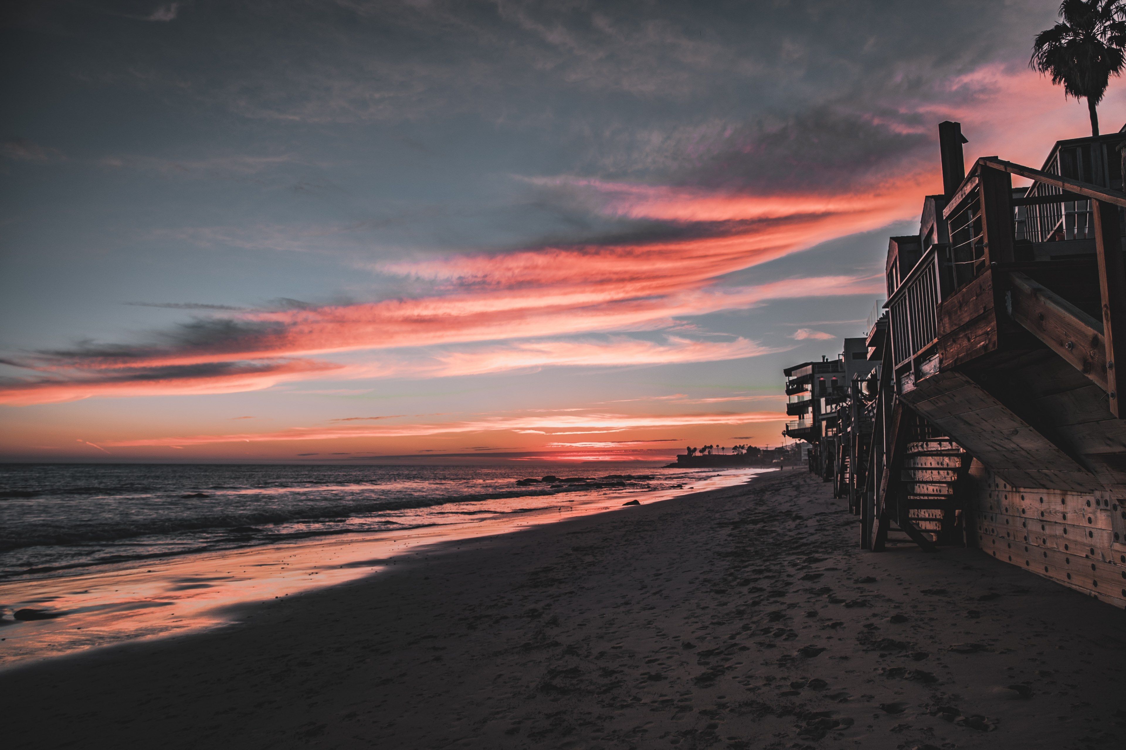 malibu sunset 4k wallpaper and background