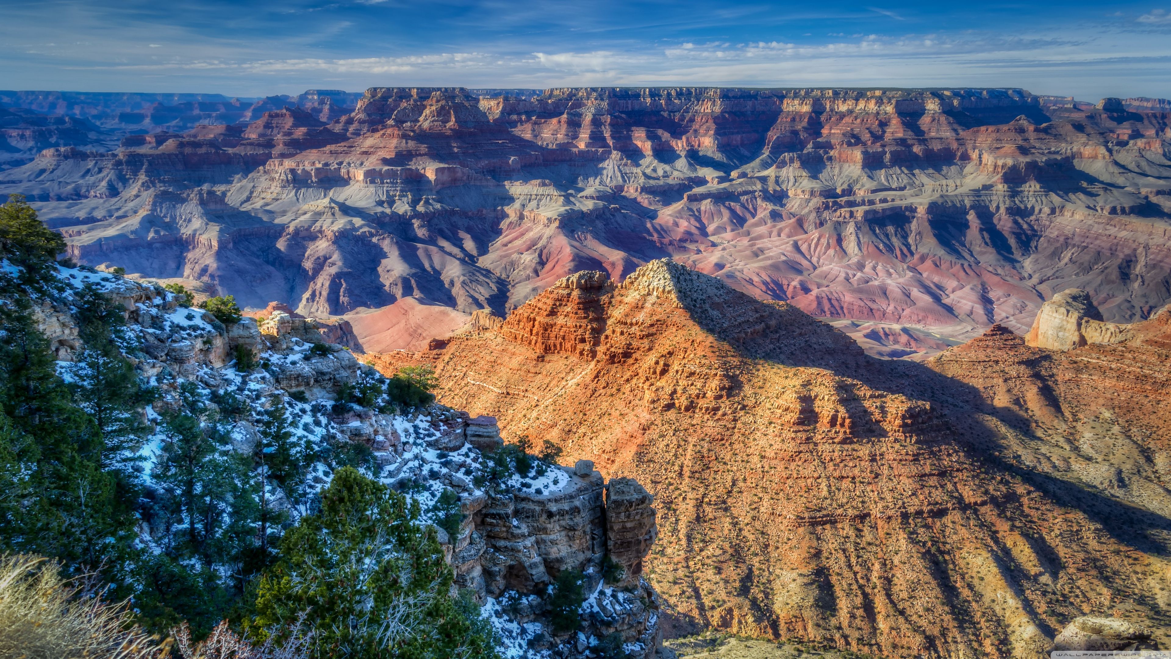 Snow, South Rim, Grand Canyon, Arizona Ultra HD Desktop Background