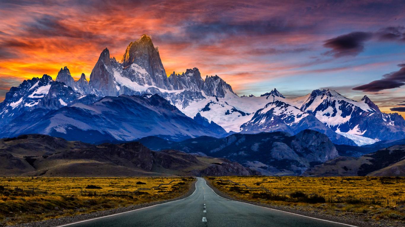 4K Ultra HD Sunset at Fitz Roy Nature Mountain Wallpaper 99NatureWallpaper