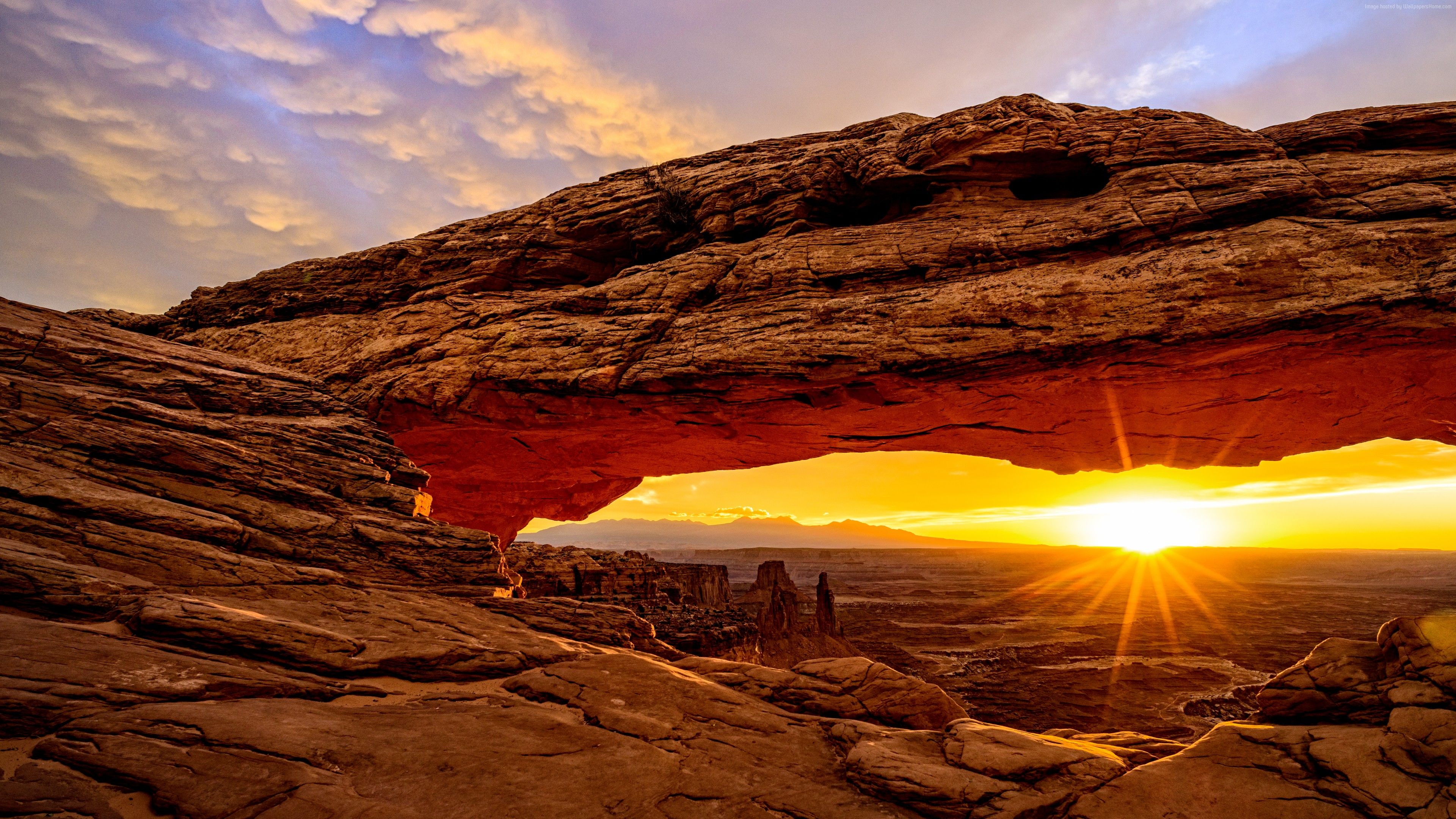 Wallpaper Mesa Arch, Utah, USA, mountains, sunrise, 8k, Travel Wallpaper Download Resolution 4K Wallpaper