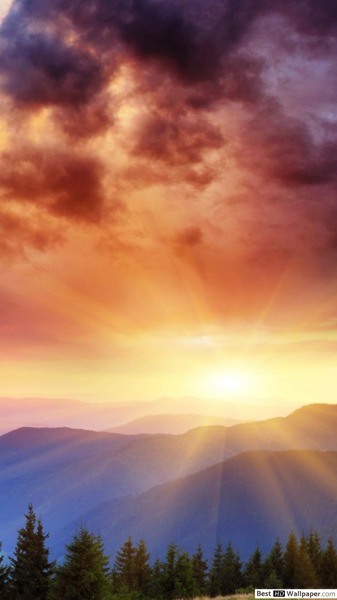 Mountain sunrise HD wallpaper download