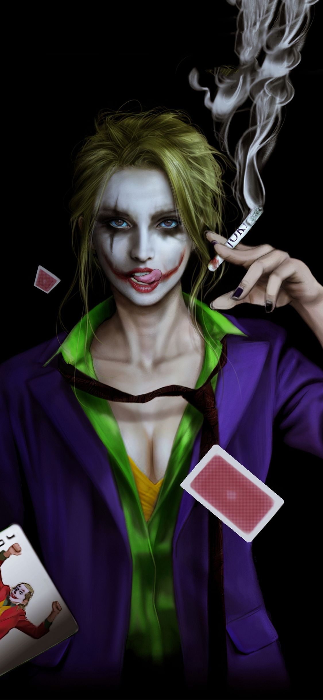 Joker Girl Smoking iPhone XS, iPhone 10, iPhone X HD 4k
