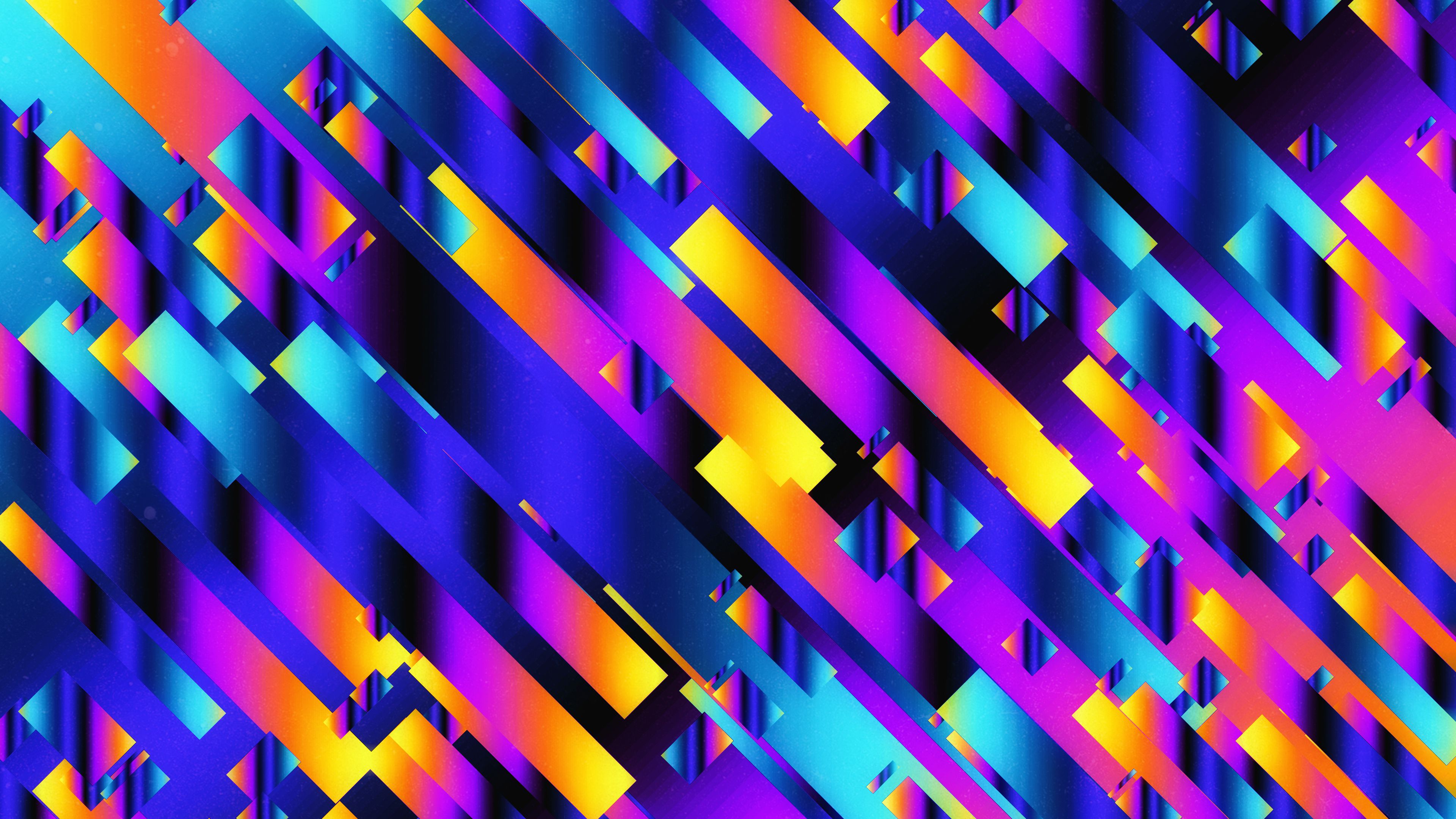 Download 3840x2160 wallpaper abstract, neon pattern, ribbons, 4k