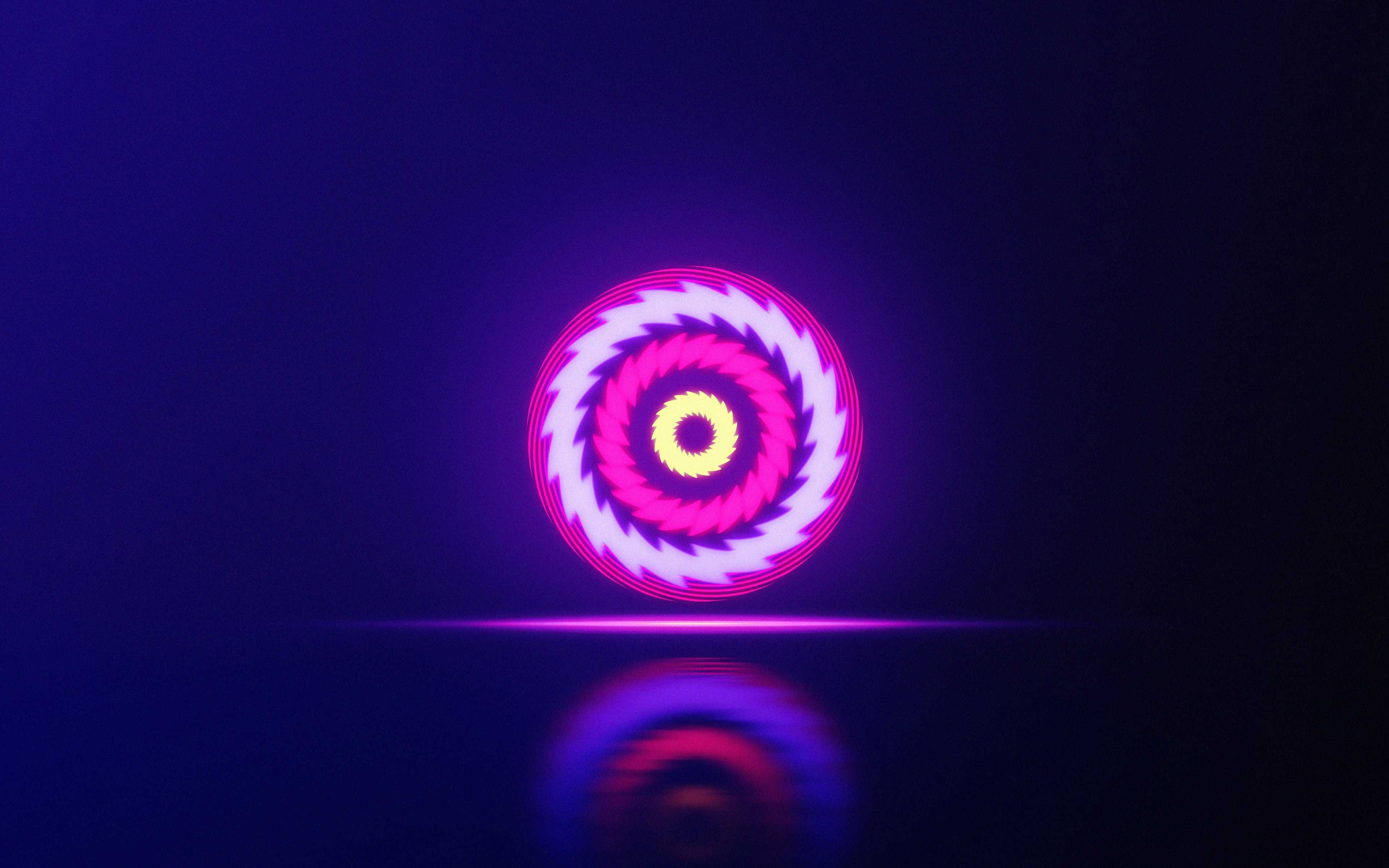 Neon Sphere Abstract 4K HD Wallpaper (3840x2400)