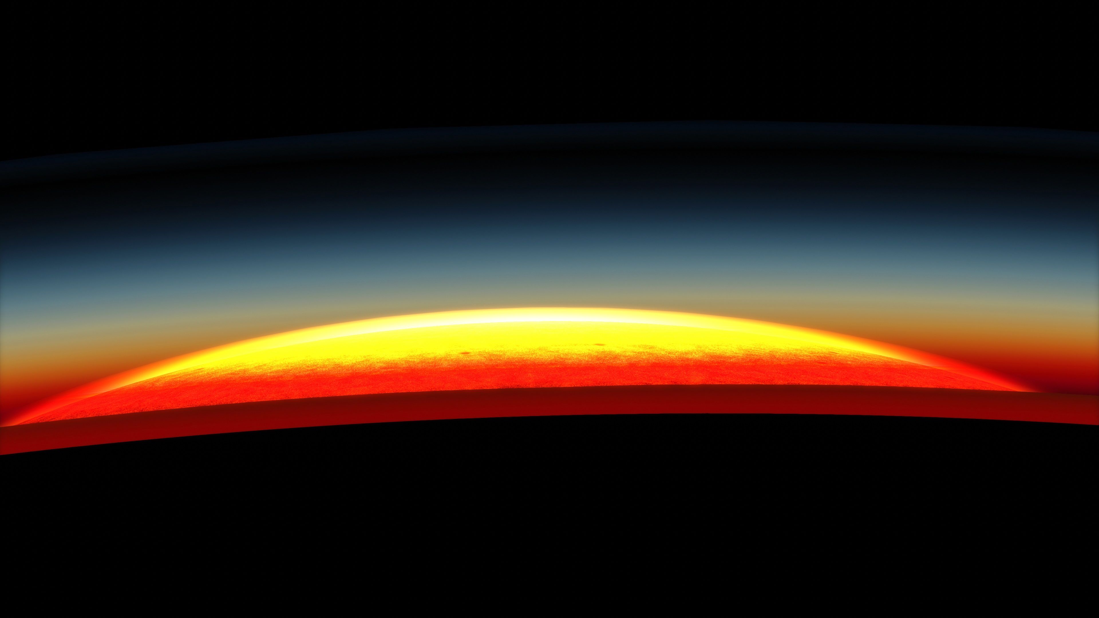 Wallpaper Planet Close Up, Glow, Light, Space 3840x2160 UHD 4K