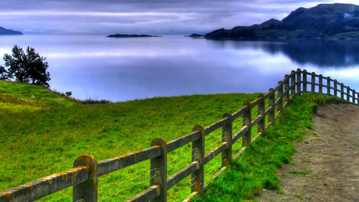 Green ice mountains nature gate lakes HDR photography sea view