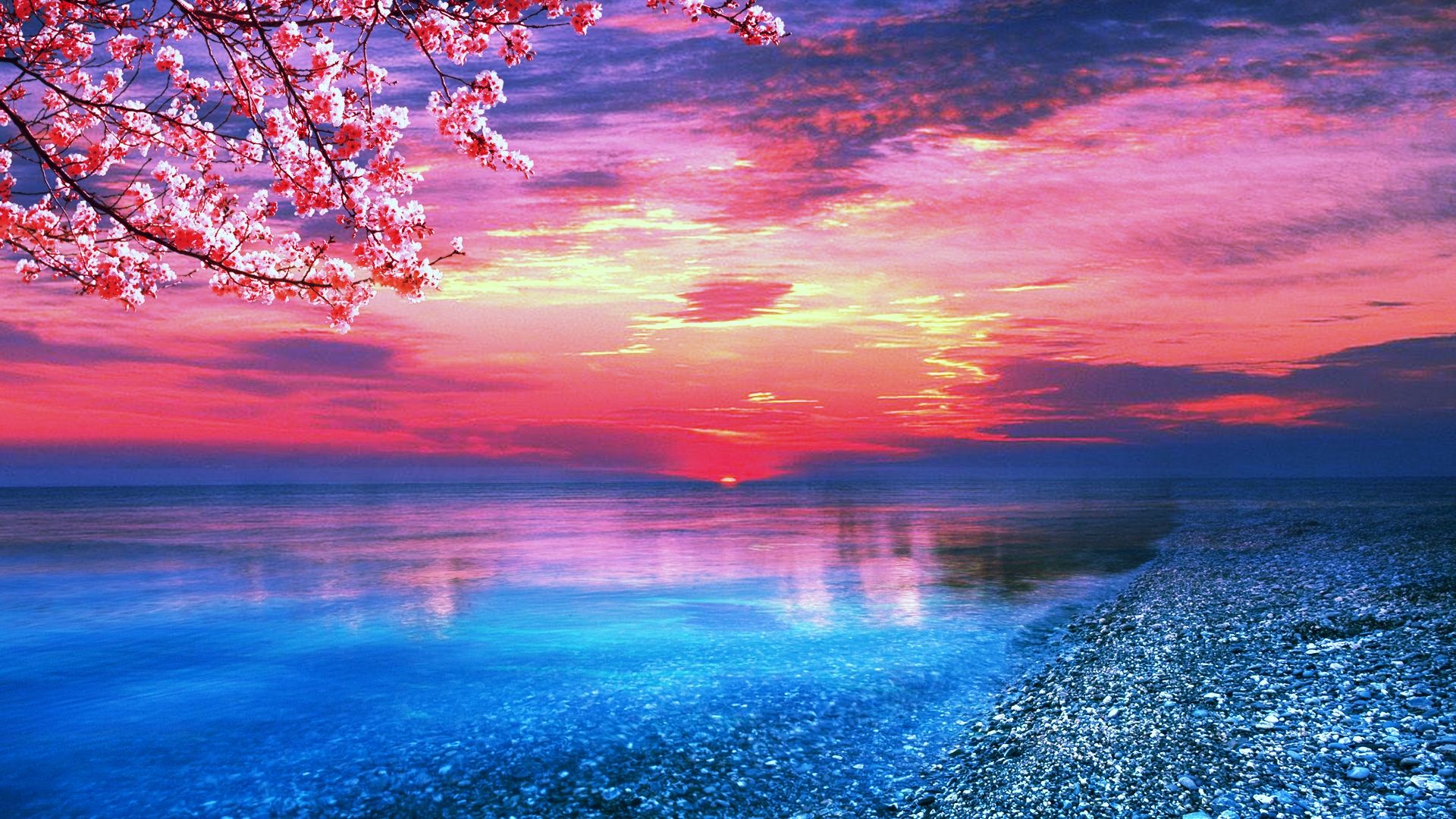 Free download Amazing Red Sunset Ocean Wallpaper