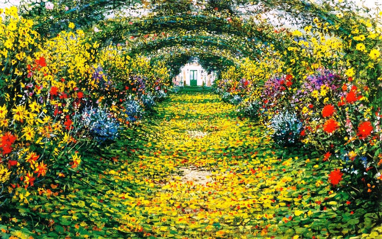 Flower Garden Paintings Wallpaper Monet, Download