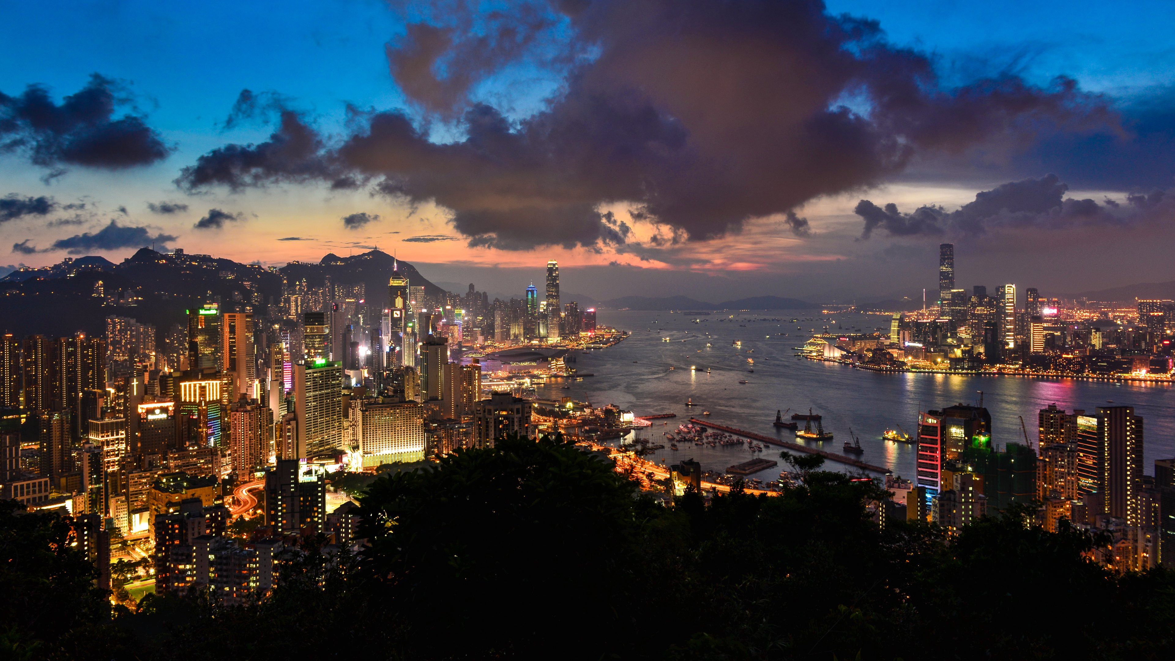 Hong Kong City Sunset 4K Wallpapers - Wallpaper Cave