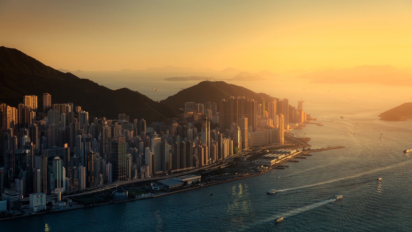 #sunset, #city, #skyscraper, #Hong Kong, #cityscape