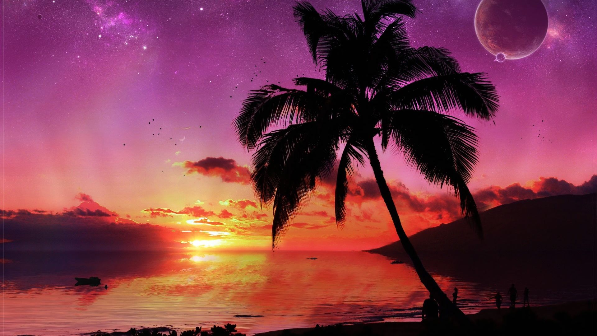 Download Beach Paradise Sunset