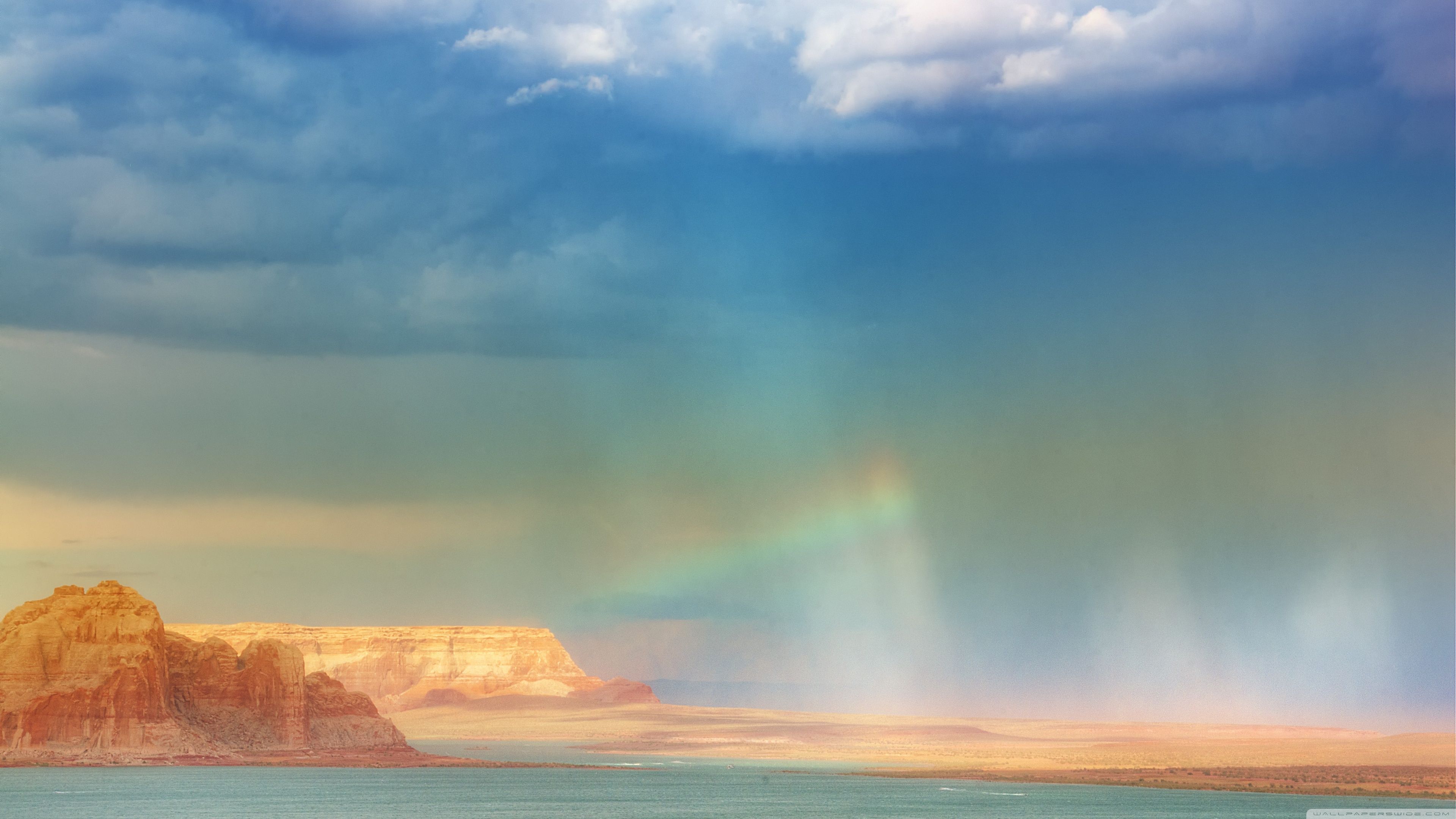 Rainbow Over The Sea Ultra HD Desktop Background Wallpaper