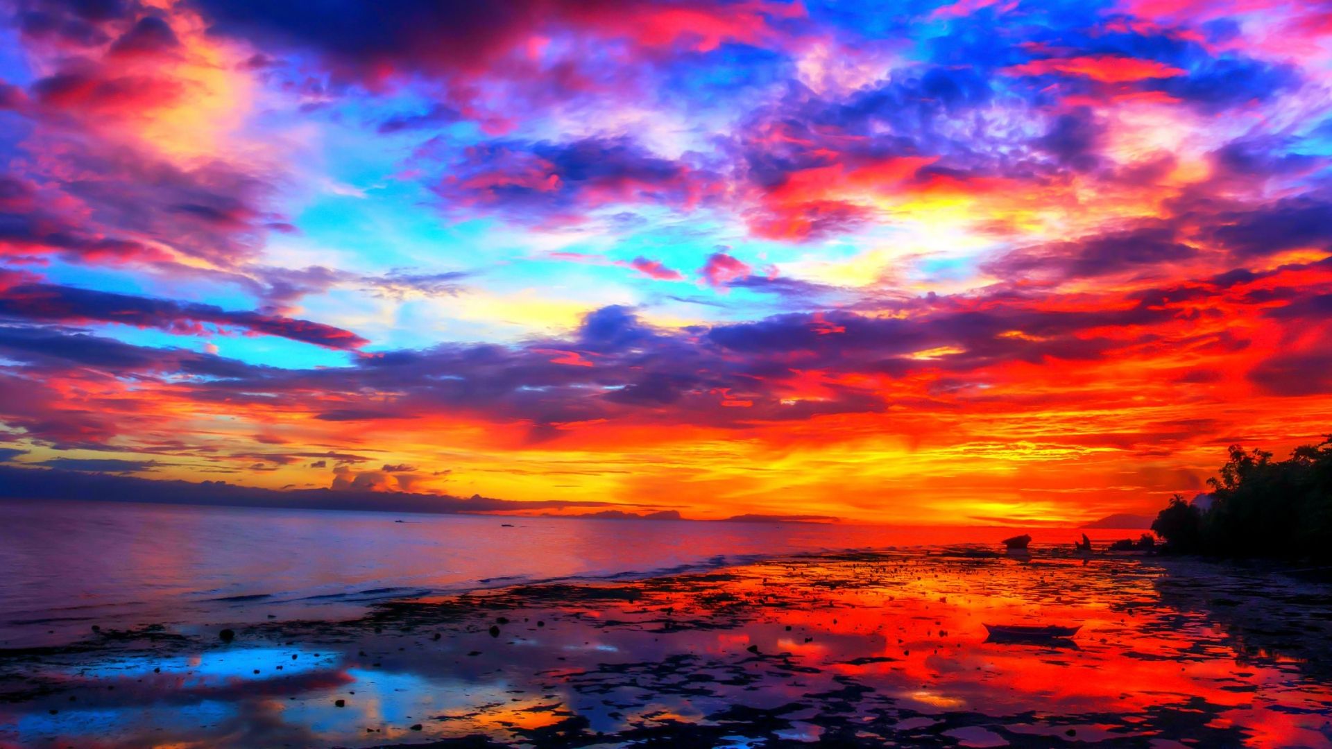 colorful ocean sunset