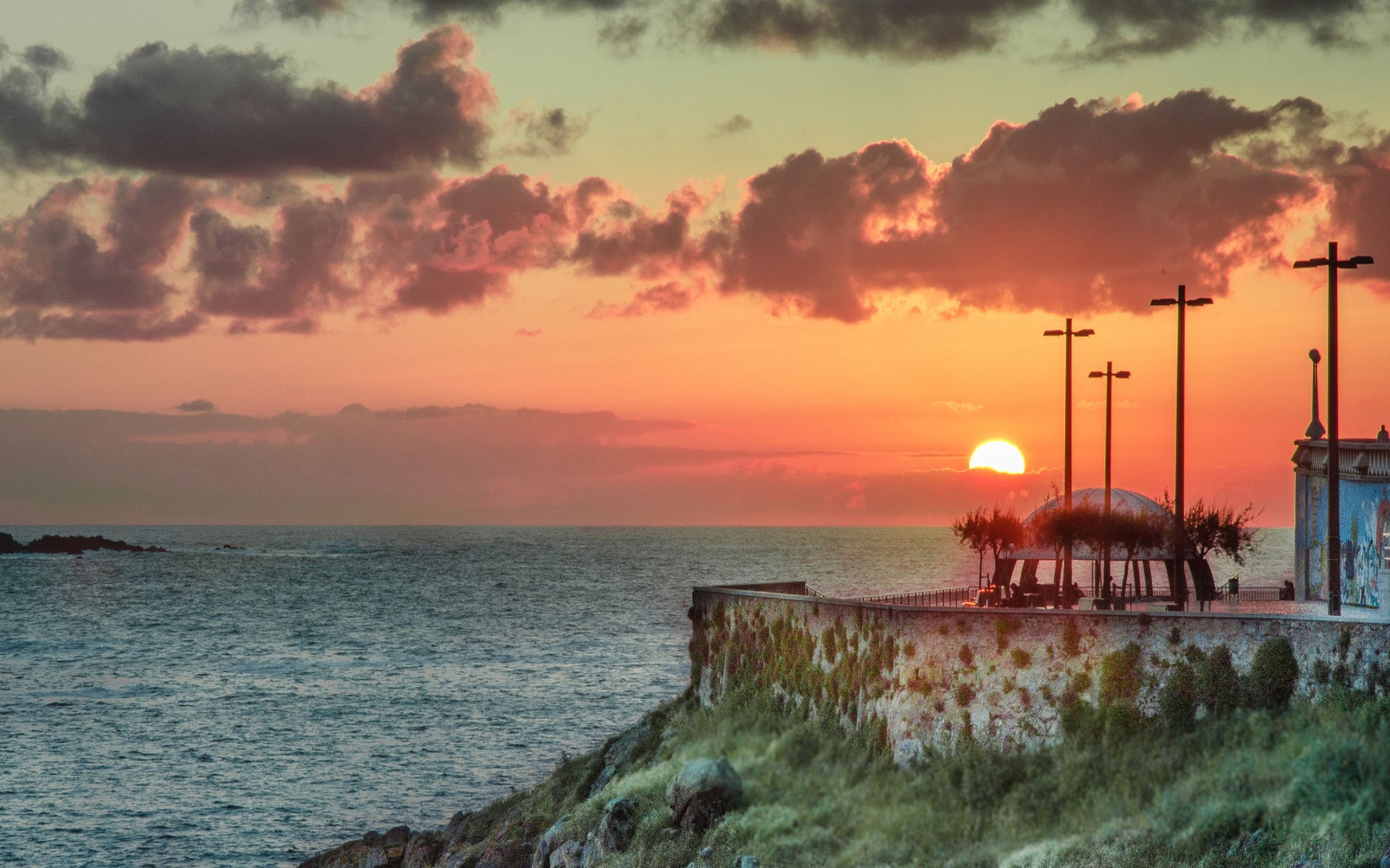 Wonderful Sunset At The Seashore HD Wallpaper 579720