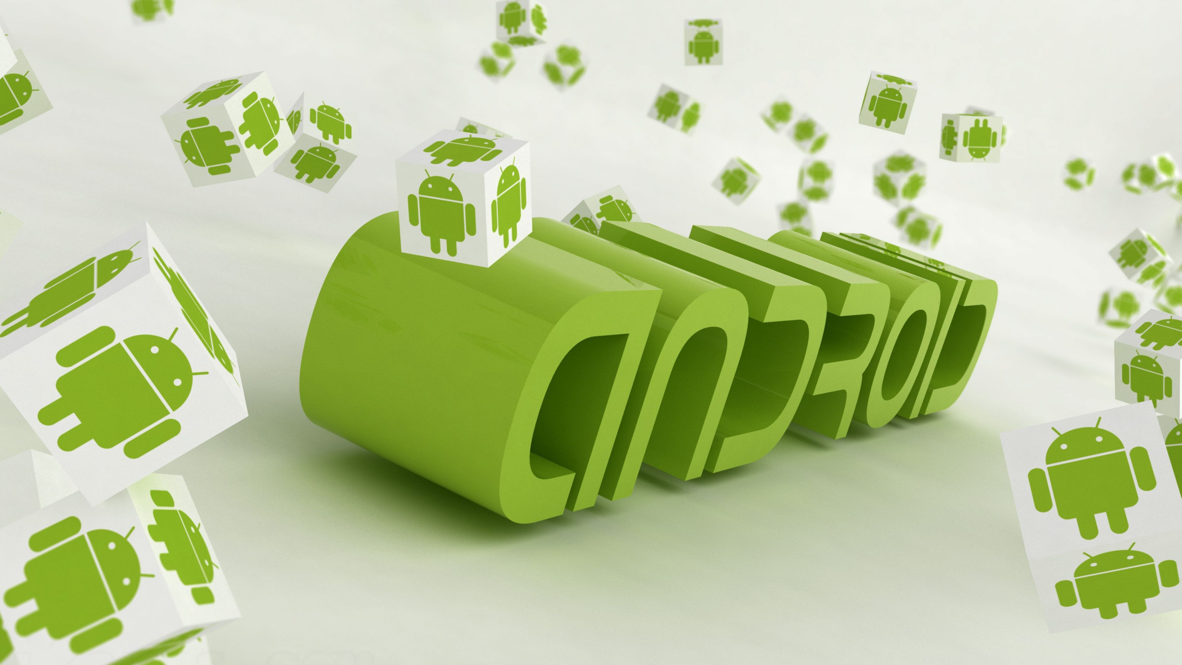 Free download Logo Green White Robots Cubes Wallpaper Background