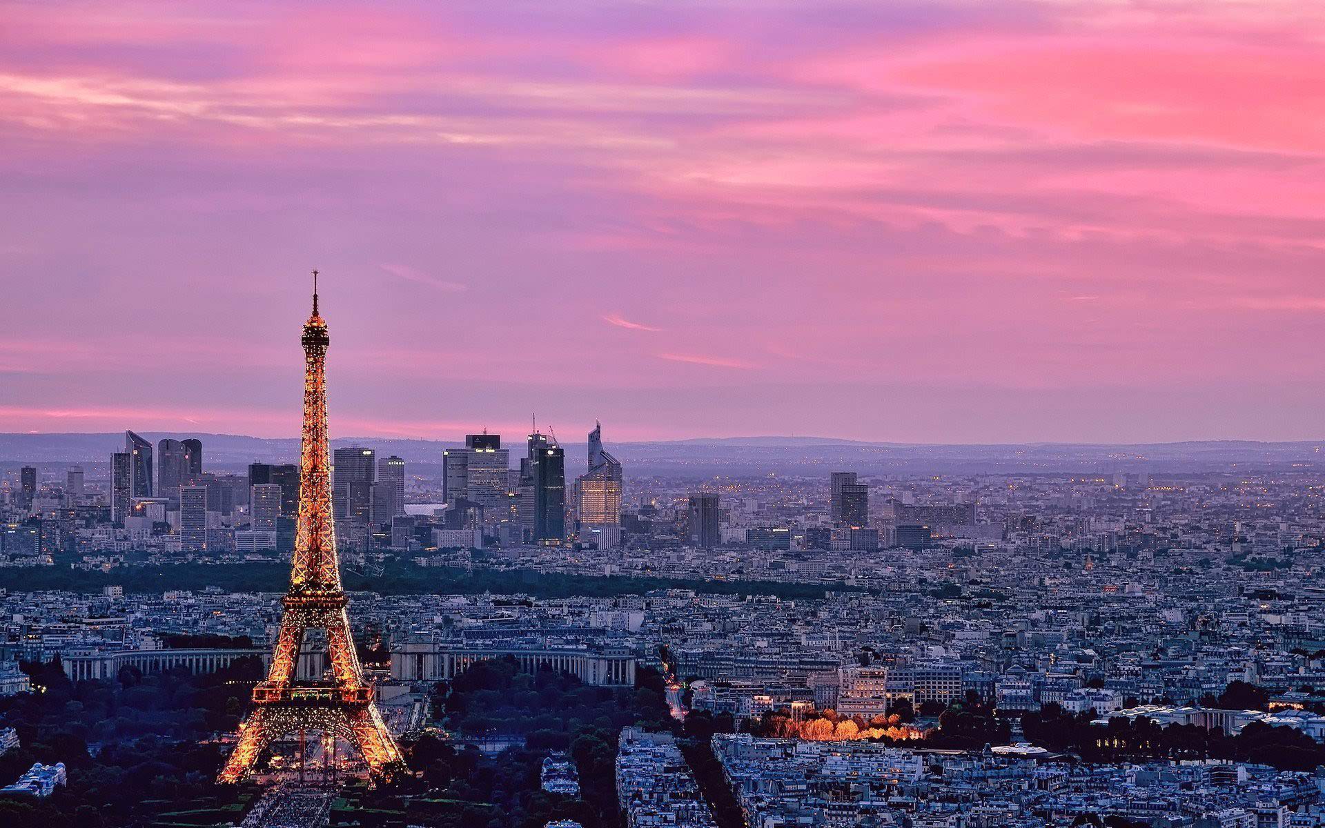 hd paris wallpaper, Pink Clouds HD Paris Wallpaper