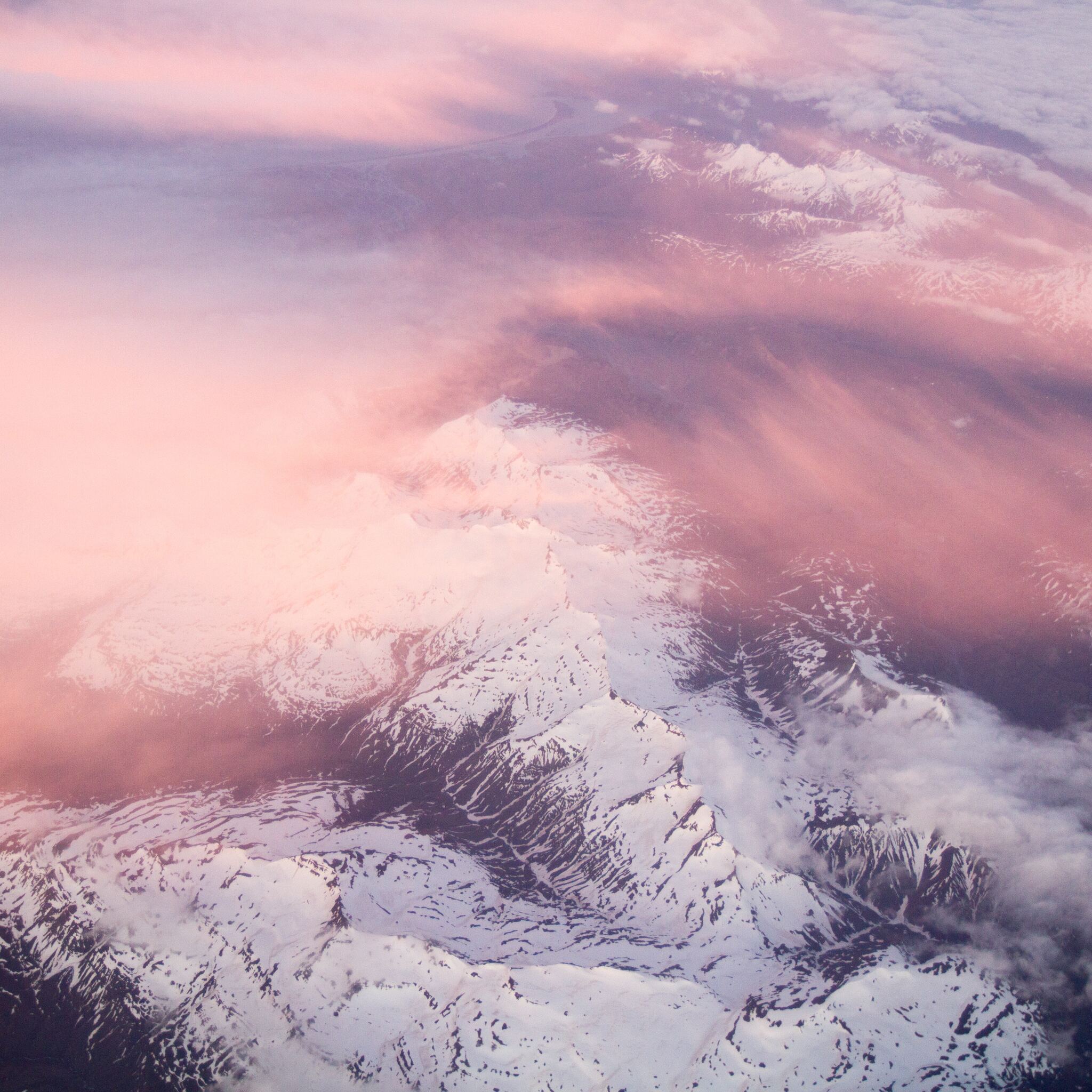 White Mountains Pink Clouds 5k iPad Air HD 4k Wallpaper