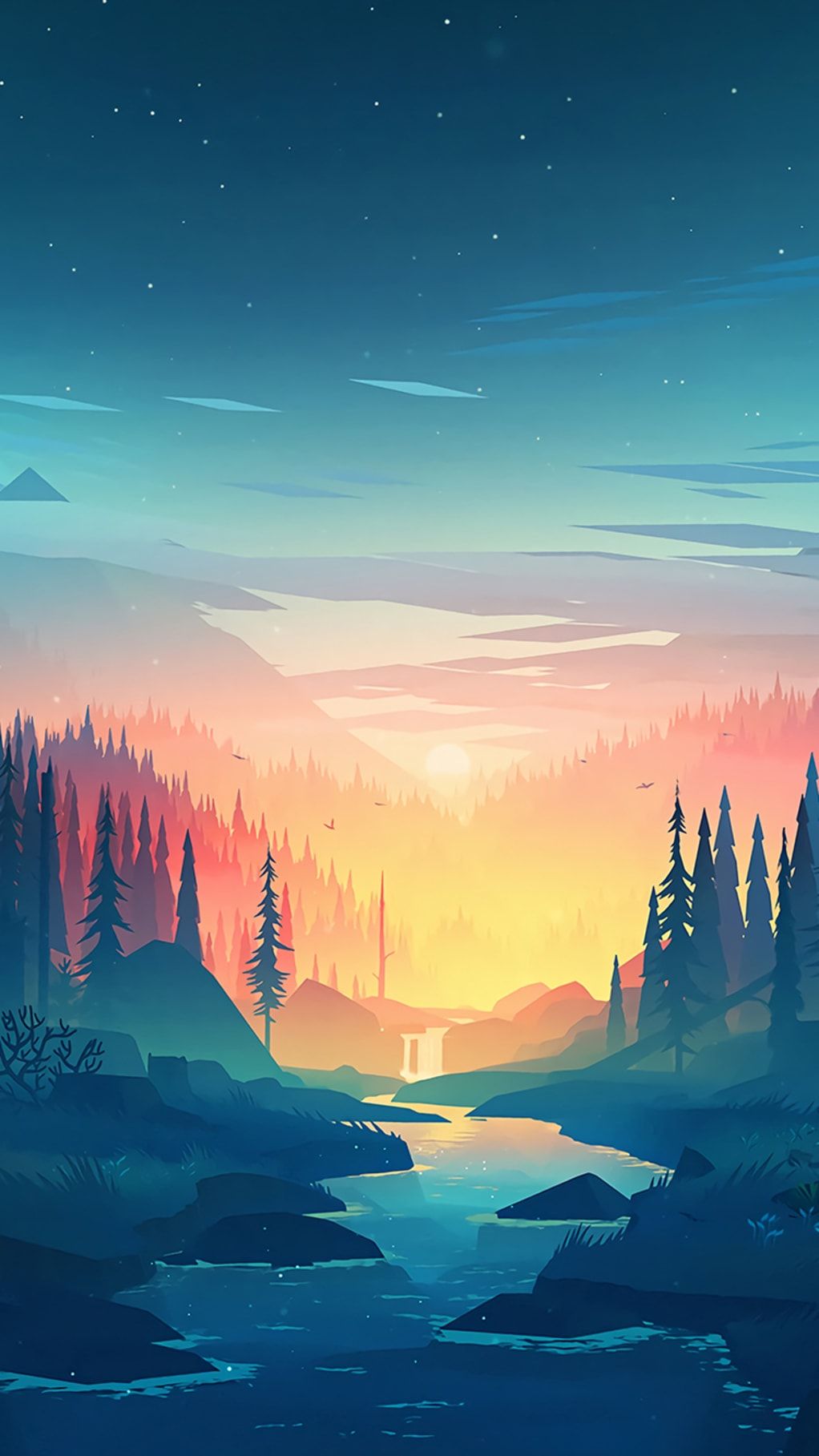 Wallpaper That Will Look Perfect On Your iPhone. Illustration de paysage, Dessin paysage, Fond ecran paysage