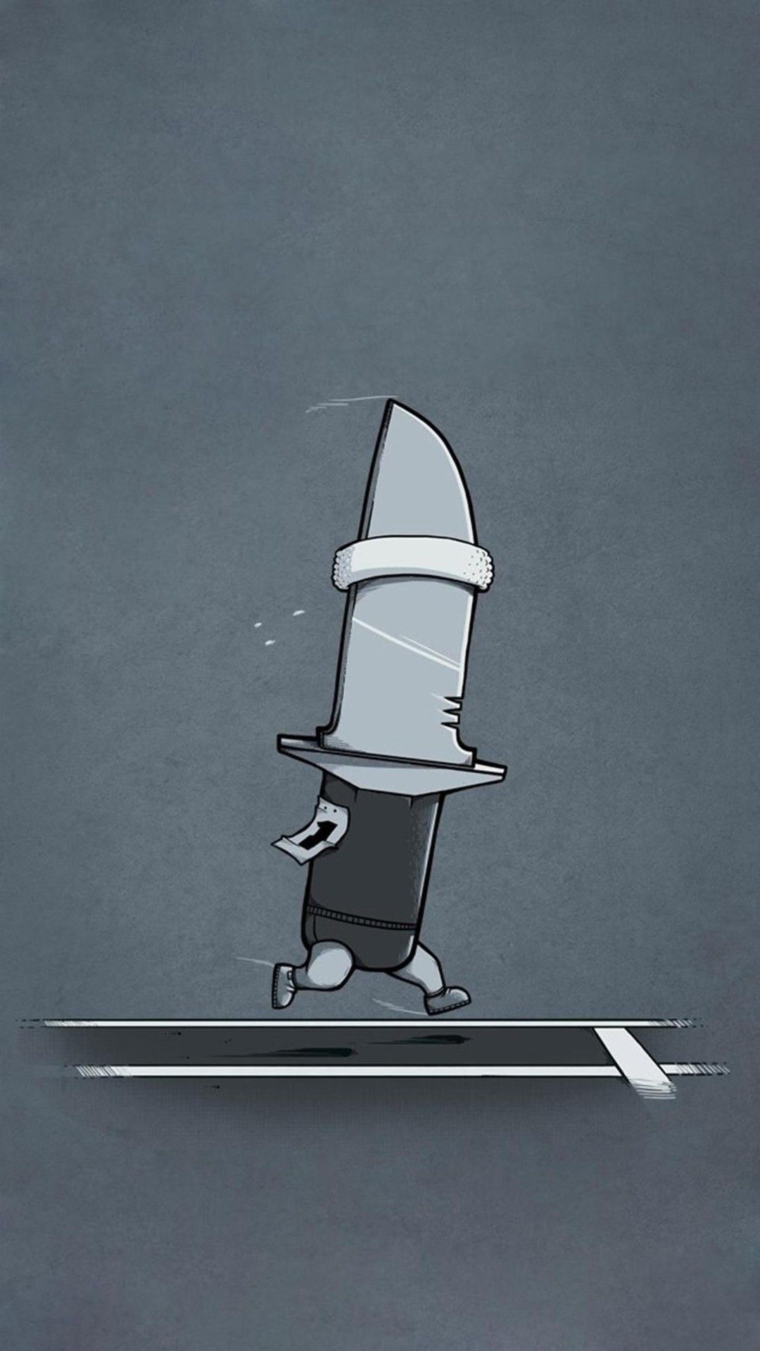 The running knife. Tap for more cute and funny cartoon iPhone