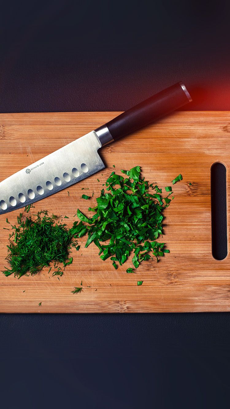 Food Knife Green Kitchen City Life Flare Wallpaper