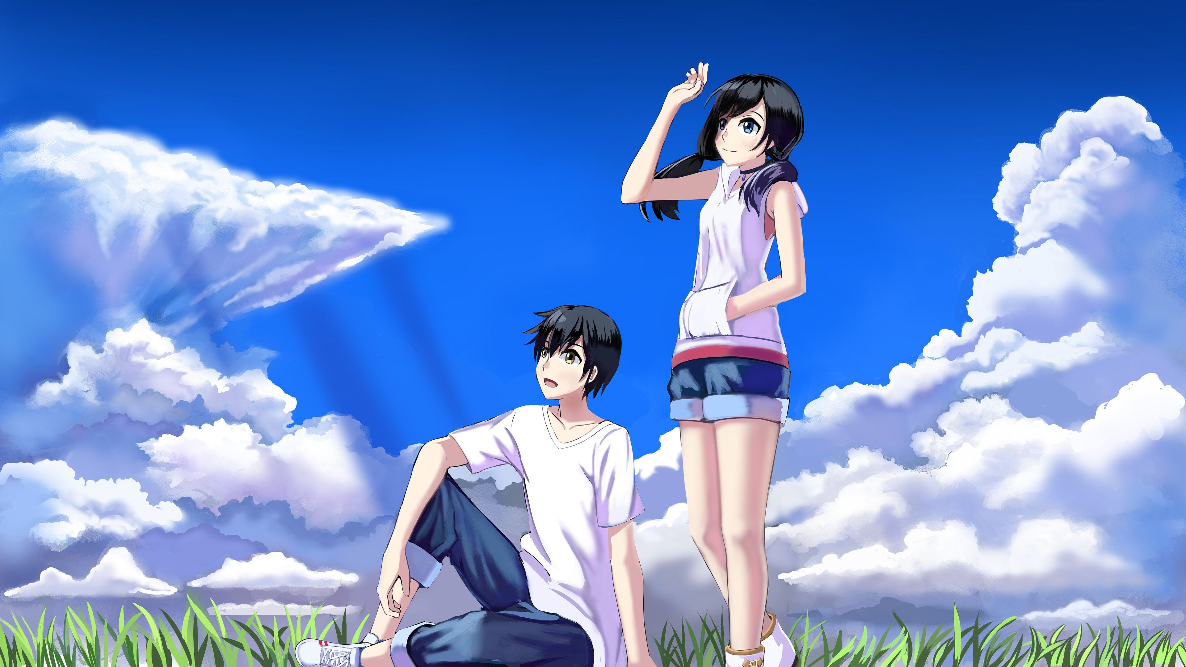 Weathering With You, Hina Amano, Hodaka Morishima, 4K