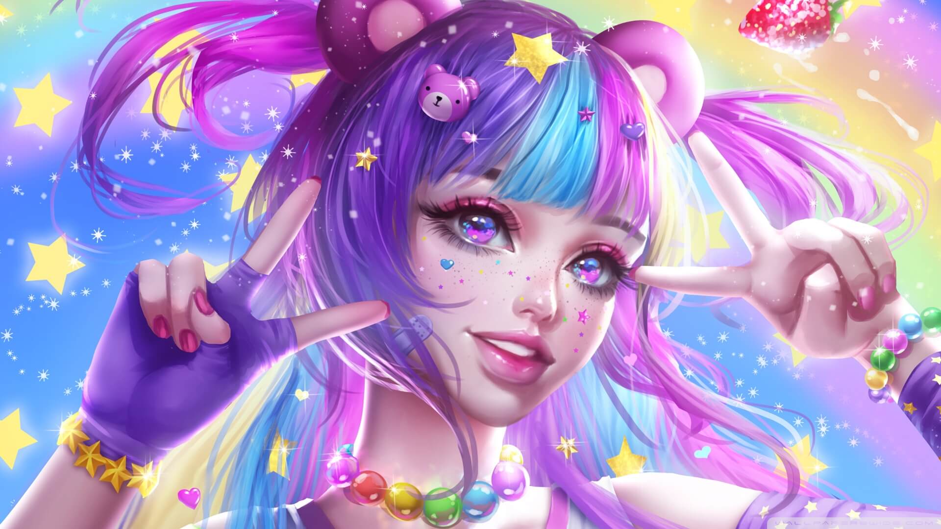 Aurora: Beautiful Anime Girl in a Pink Flower Field - AI Generated Artwork  - NightCafe Creator