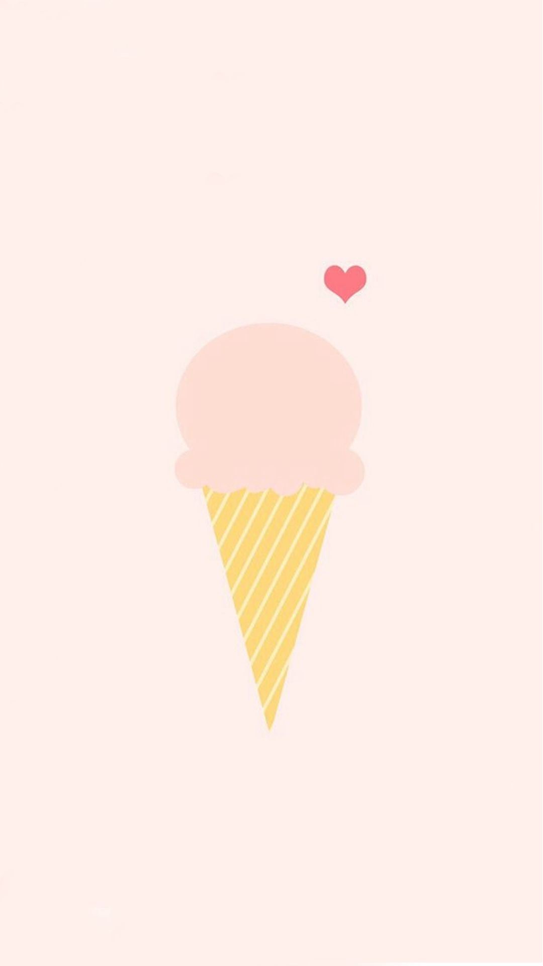 Ice Cream Love Pink Illustration iPhone 8 Wallpaper Free Download