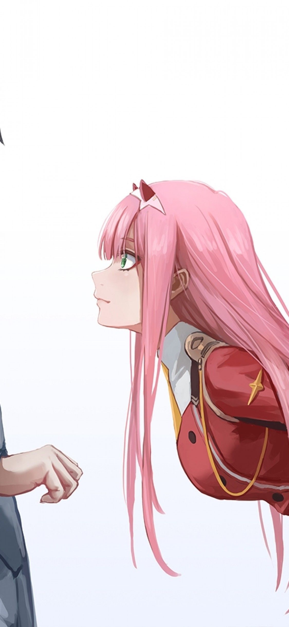 Download 1125x2436 Zero Two X Hiro, Darling In The Franxx, Pink