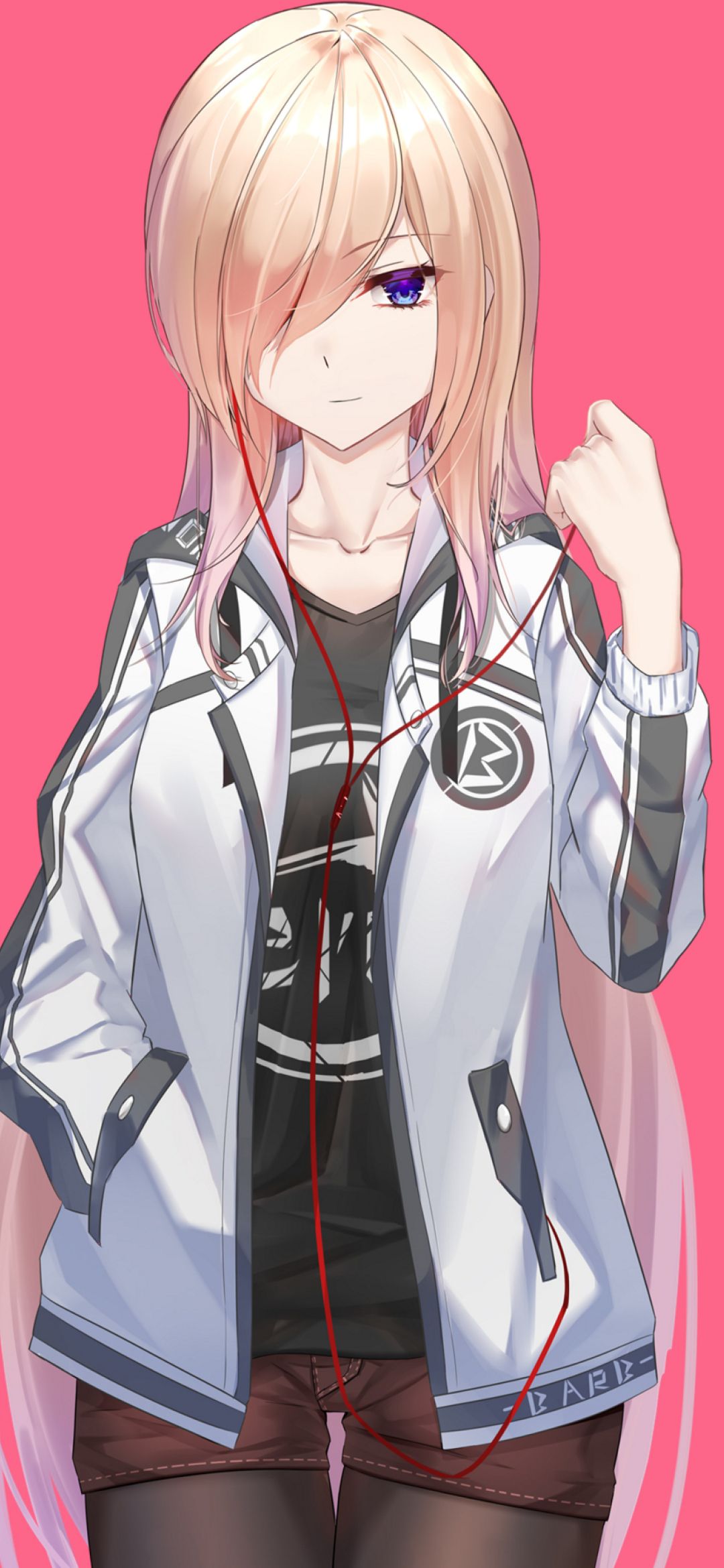 Anime Girl With Headphones 1080x2340 Resolution