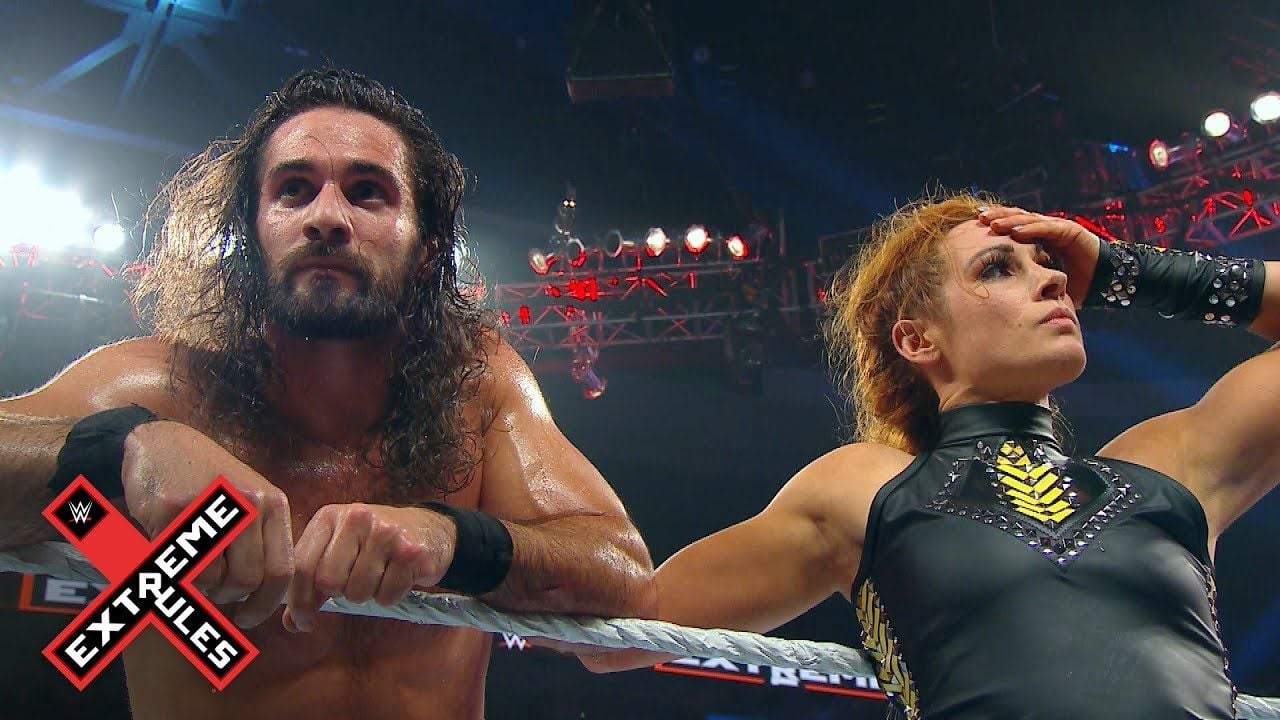 Becky Lynch supports Seth Rollins after he loses the Universal