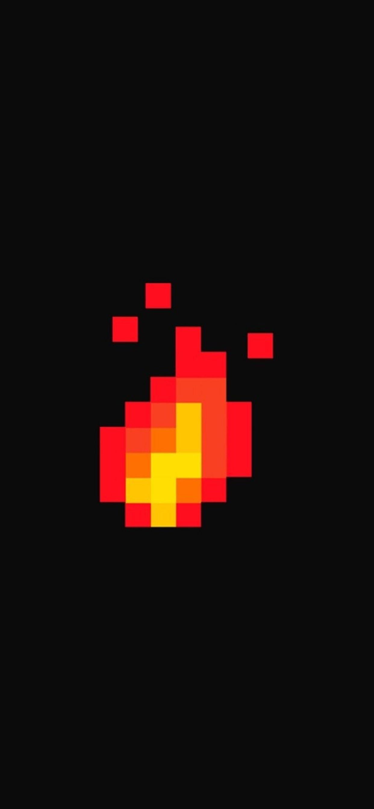 Fire Pixel Art iPhone XS MAX HD 4k Wallpaper, Image