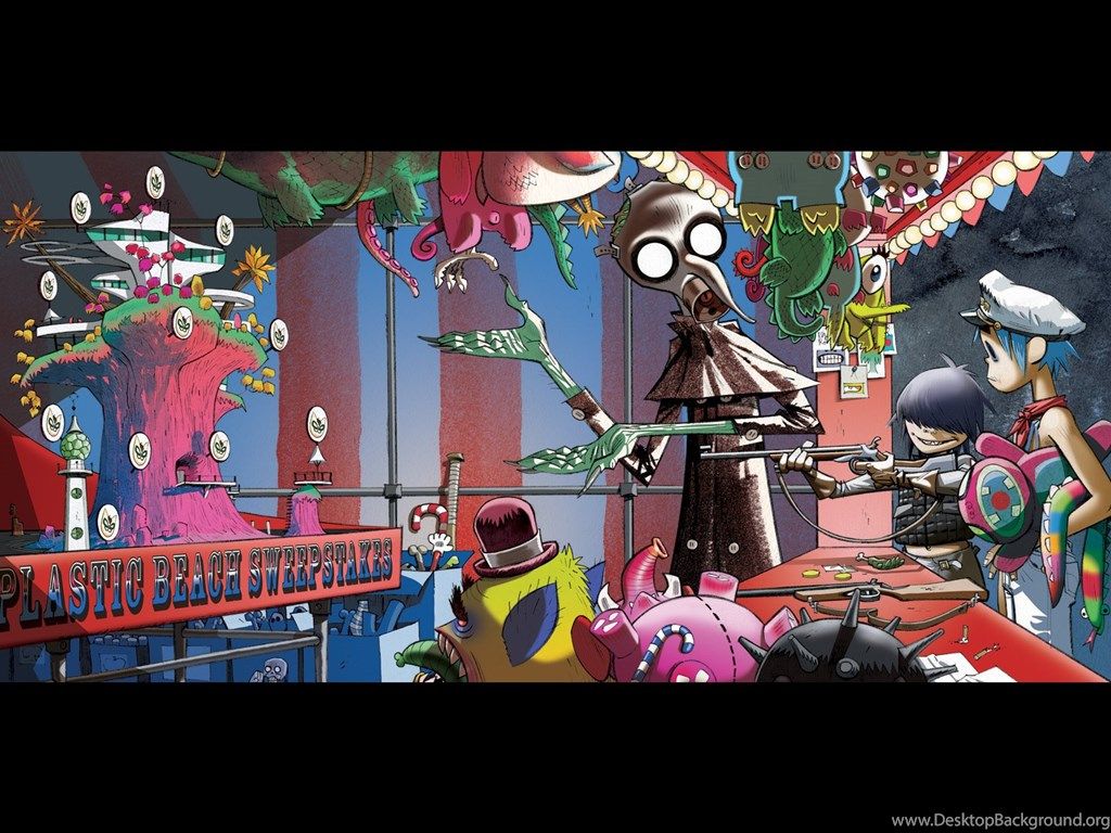 Download Gorillaz Wallpaper Beach Sweepstakes Art