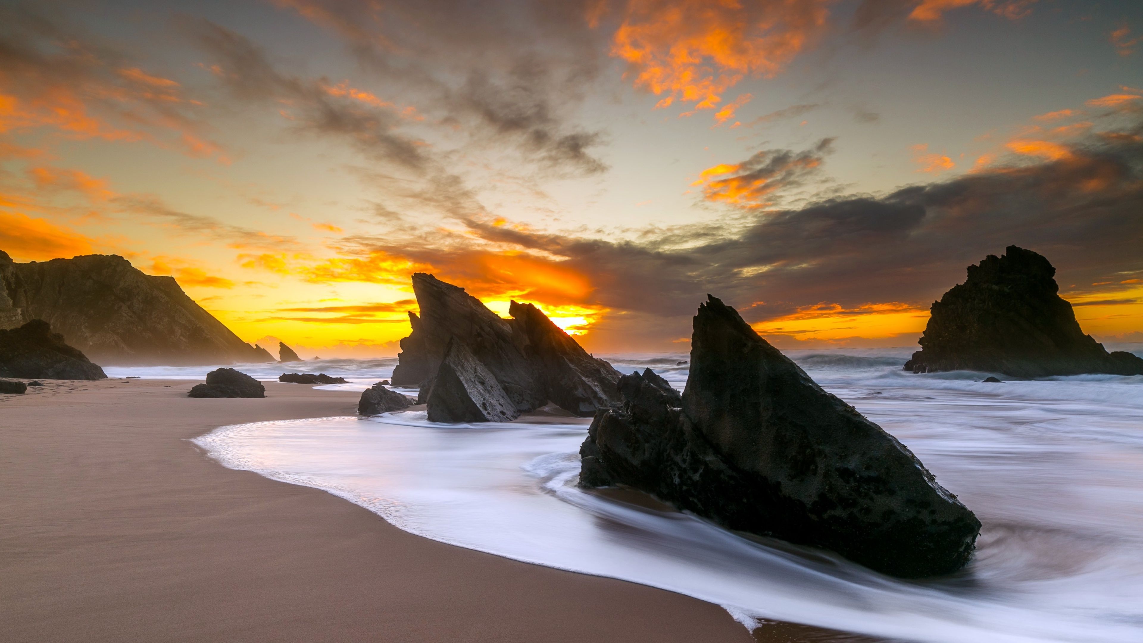Wallpaper 4k Large Rocks On Beach Shore 4k 4k Wallpaper, Beach