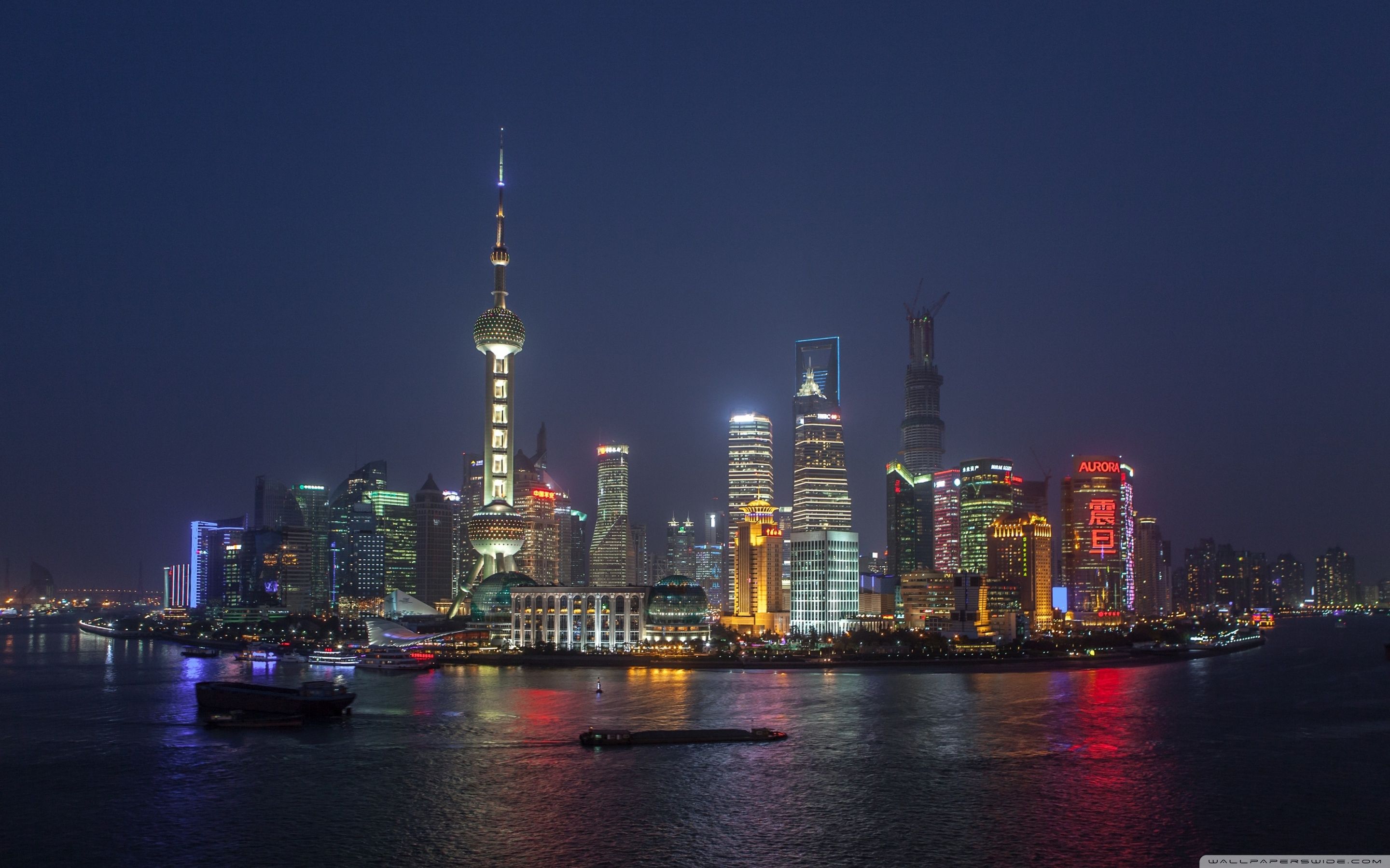 Shanghai China Skyline Ultra HD Desktop Background Wallpaper