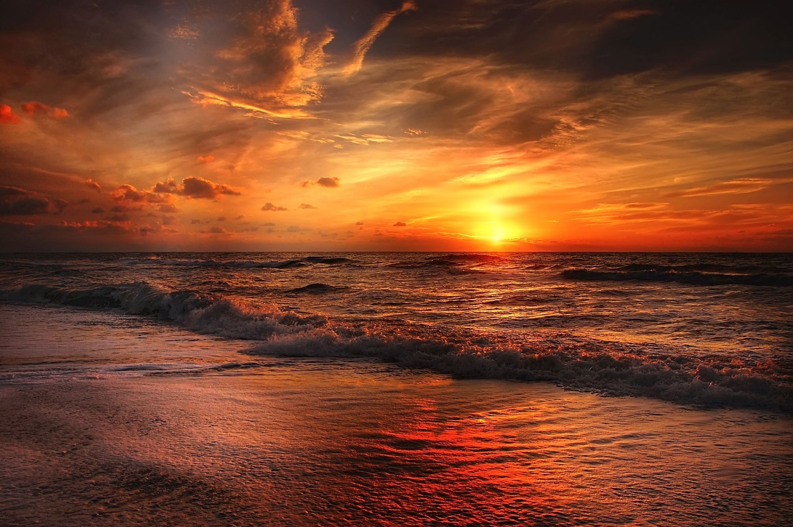 Beach North Sea Sunset Chromebook Pixel HD 4k Wallpaper