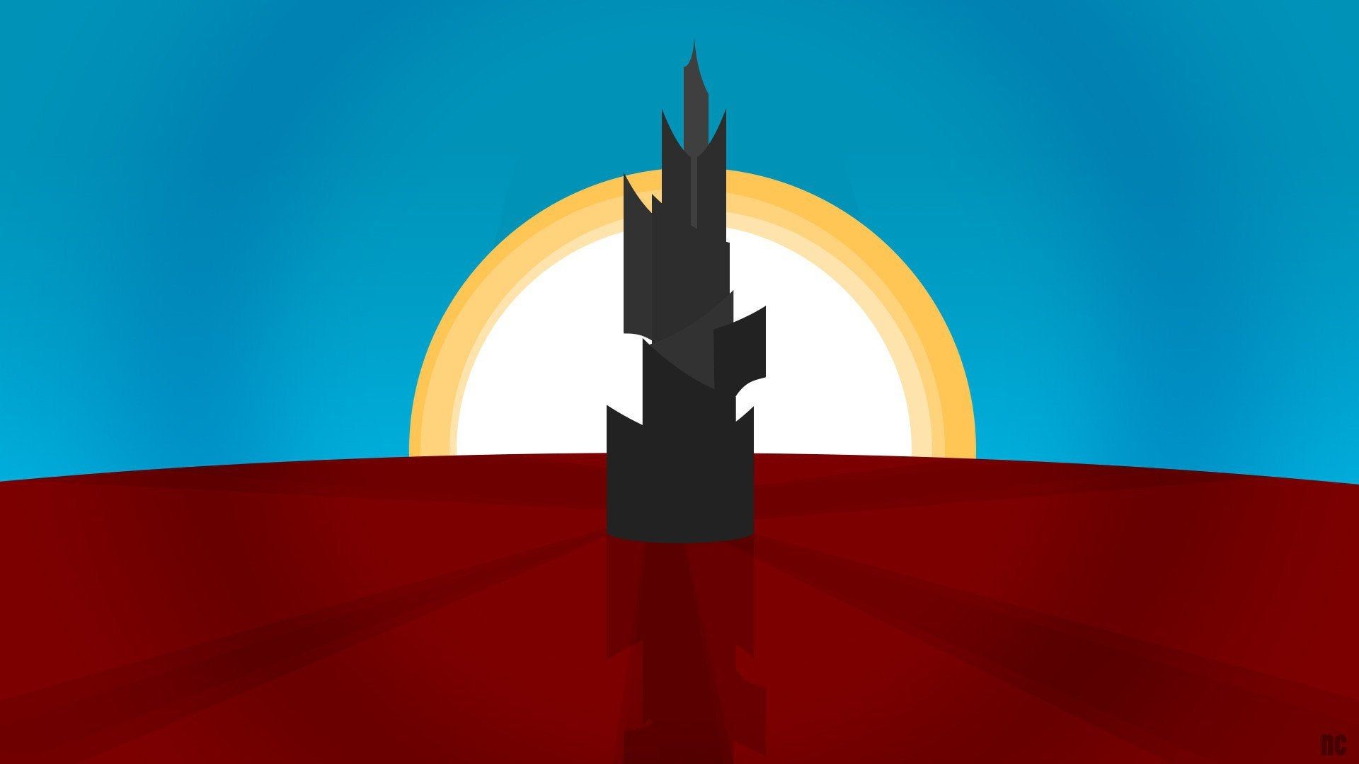 Minimalist desktop wallpaper I made, the Dark Tower