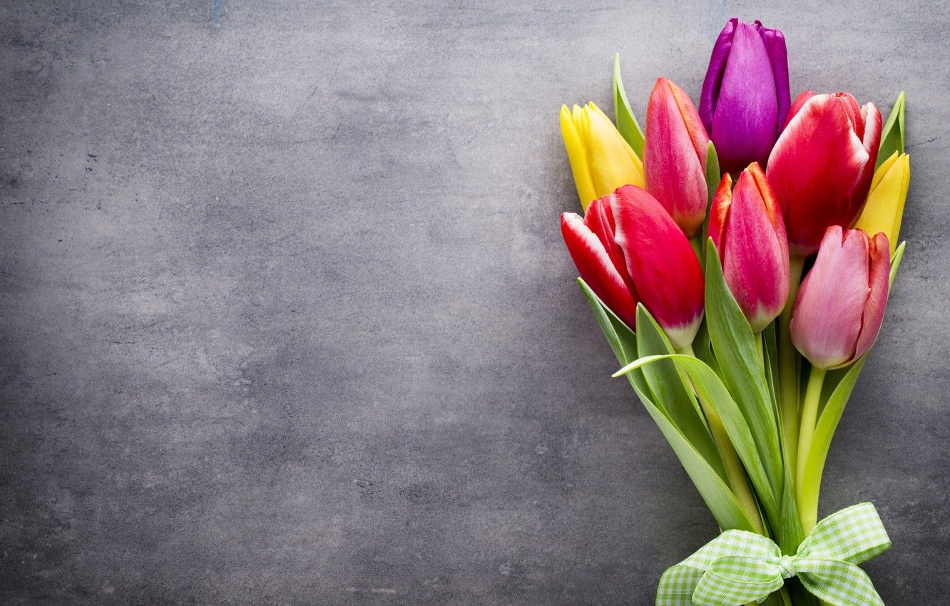 Wallpaper flowers, bouquet, colorful, tulips, fresh, pink, flowers