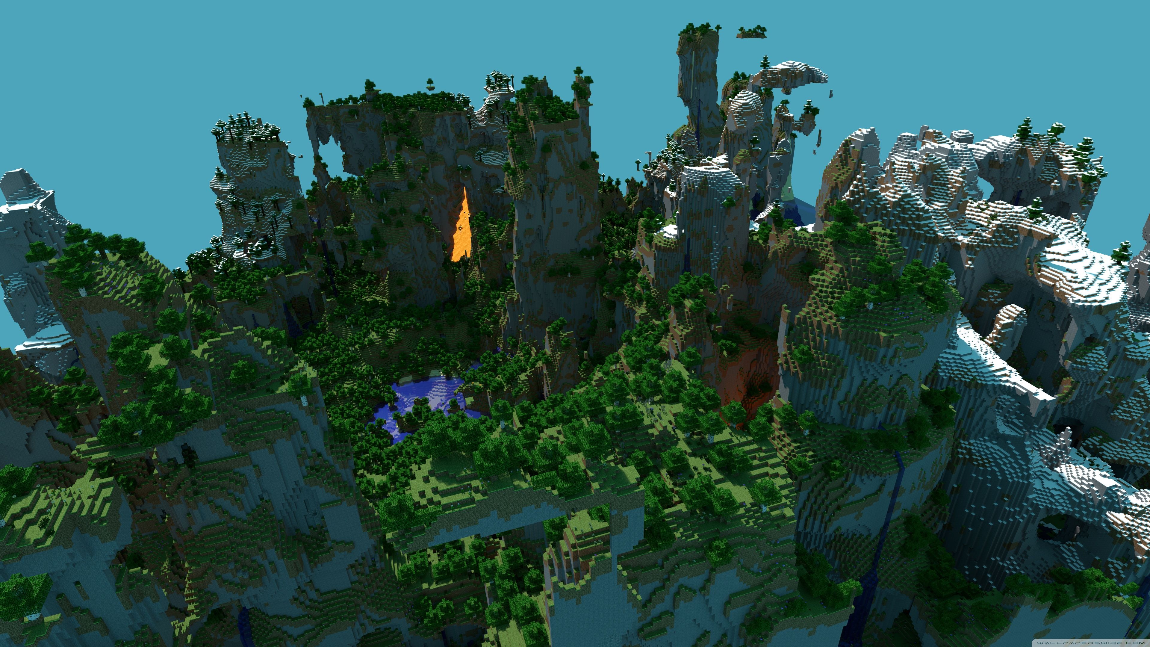 Minecraft Landscape Ultra HD Desktop Background Wallpaper