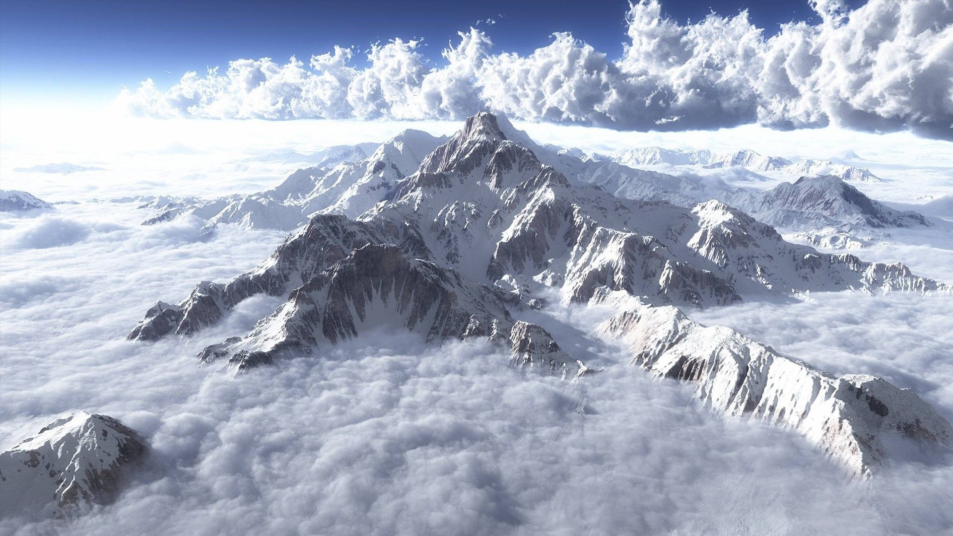 Clouds Mountains HD Desktop Background. Science