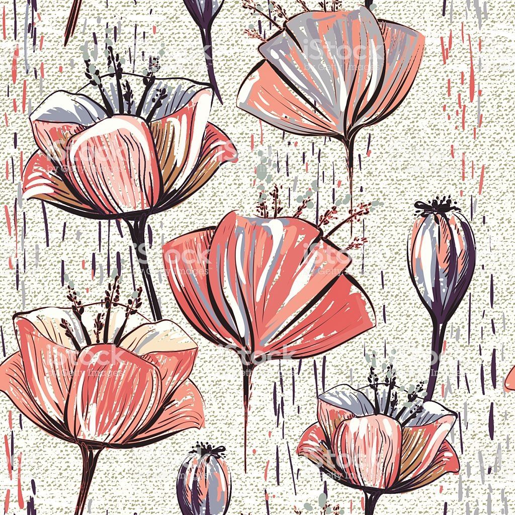 Vector Colorful Tulips Pattern Seamless Can Be Used For Wallpaper